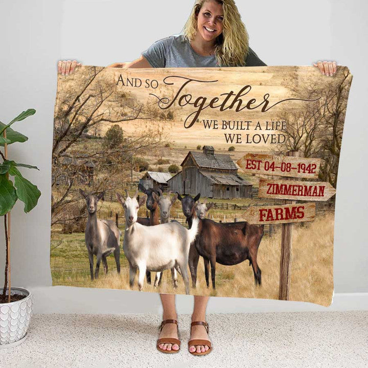 Personalized Goat Farmhouse Blanket
