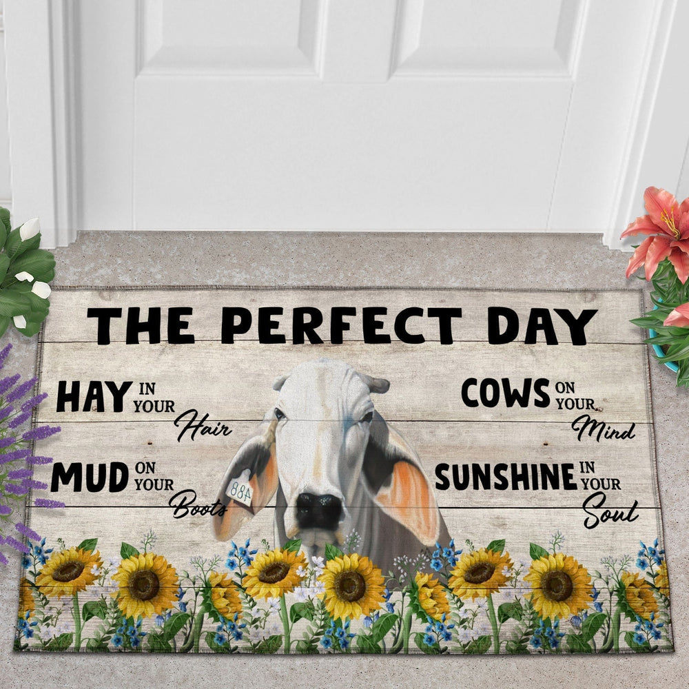 Brahman The Perfect Day Doormat, Farmhouse Doormat, Welcome Mat