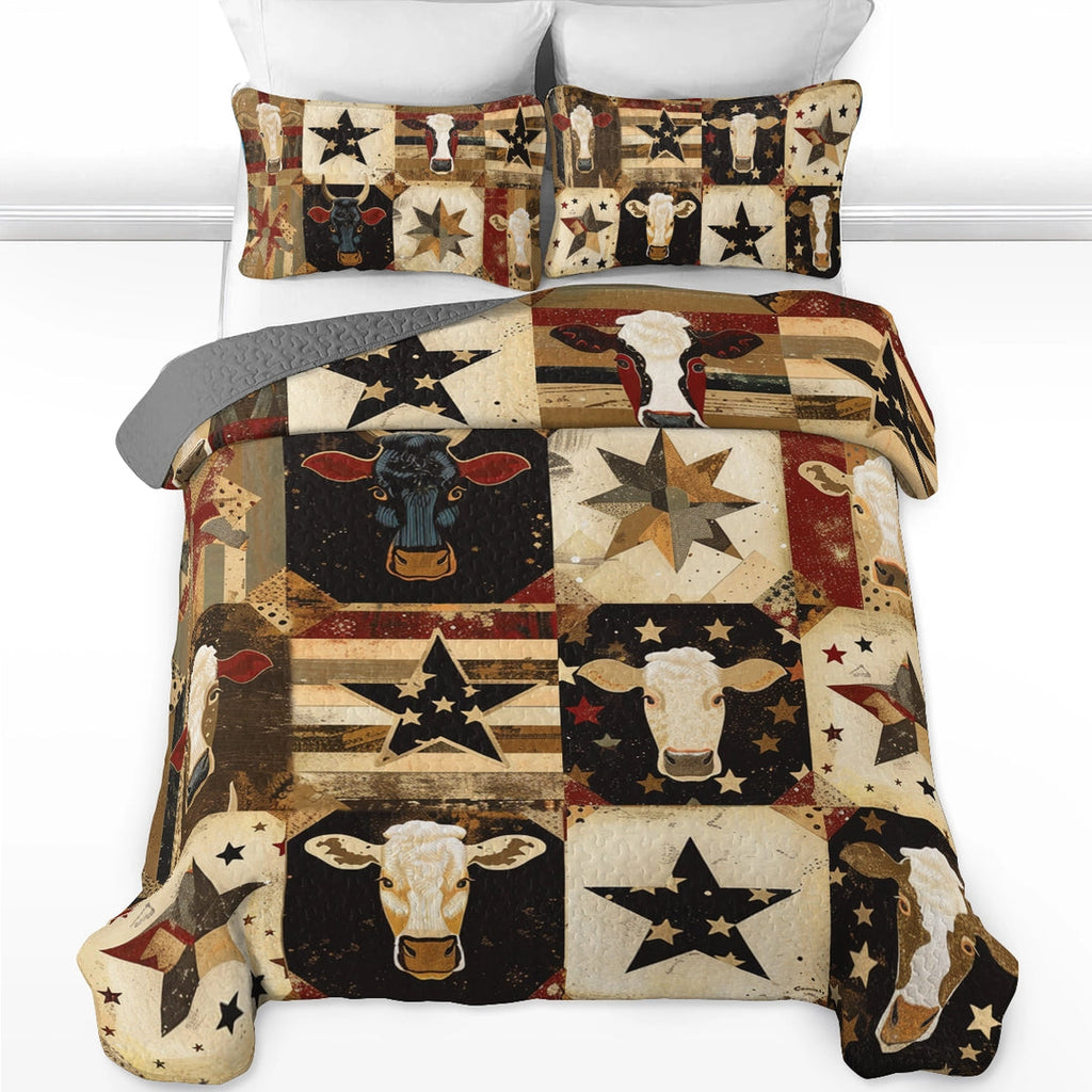 All Season Quilt 3-Piece Set Cow Country Star