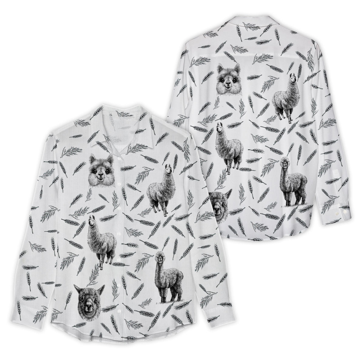 Unique Llama Pattern Casual Shirt