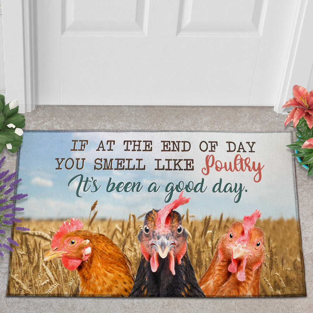 Chicken Rooster Lover Good Day Doormat