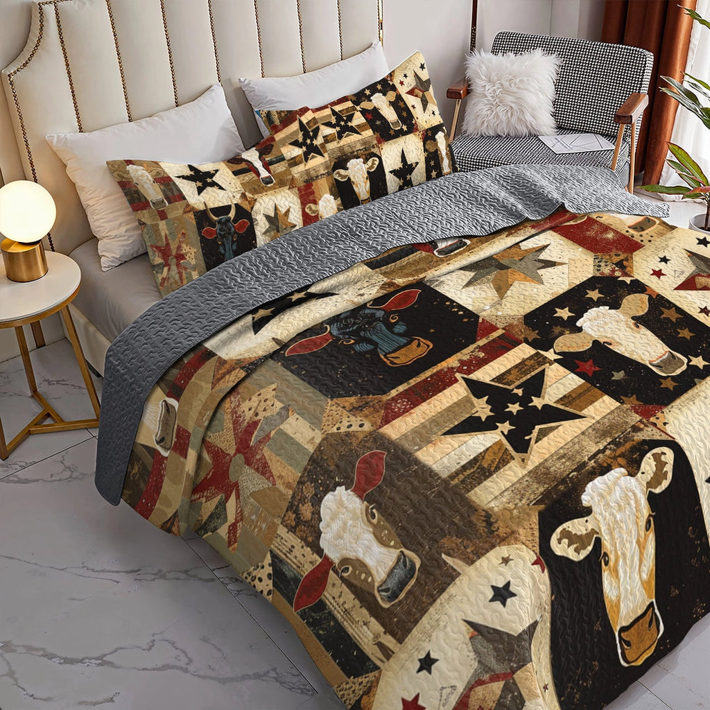 All Season Quilt 3-Piece Set Cow Country Star