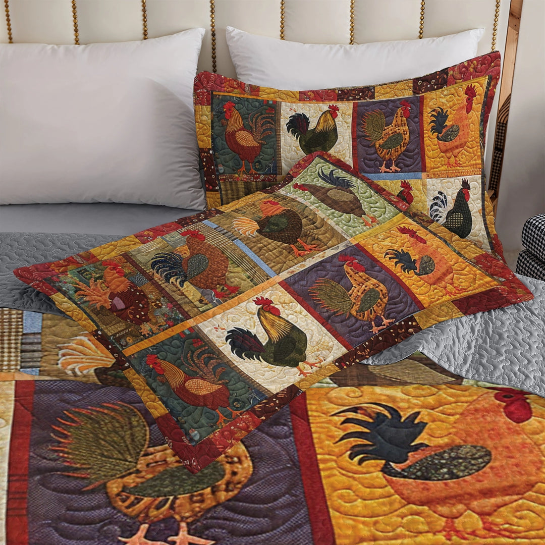 All Season Quilt 3-Piece Set Country Farm Chicken