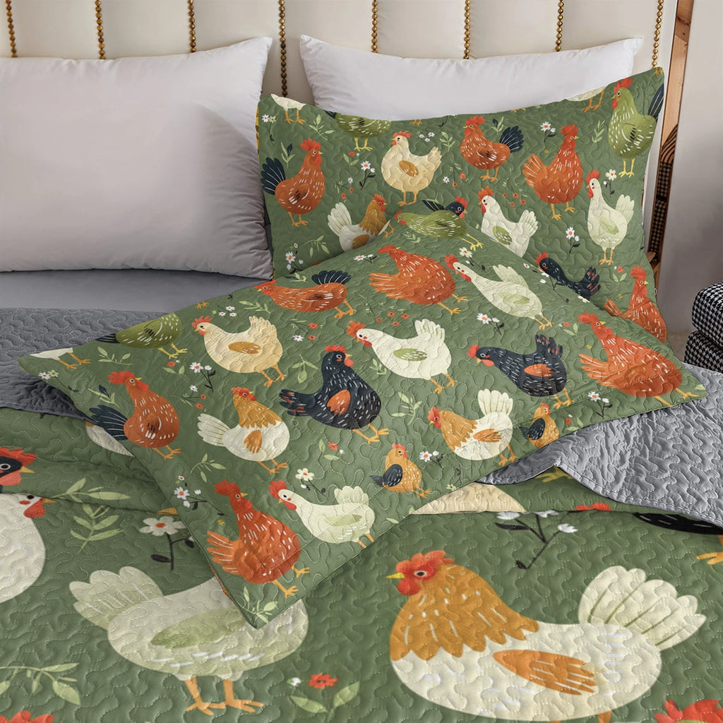 All Season Quilt 3-Piece Set Chicken Cozy Coop Collection
