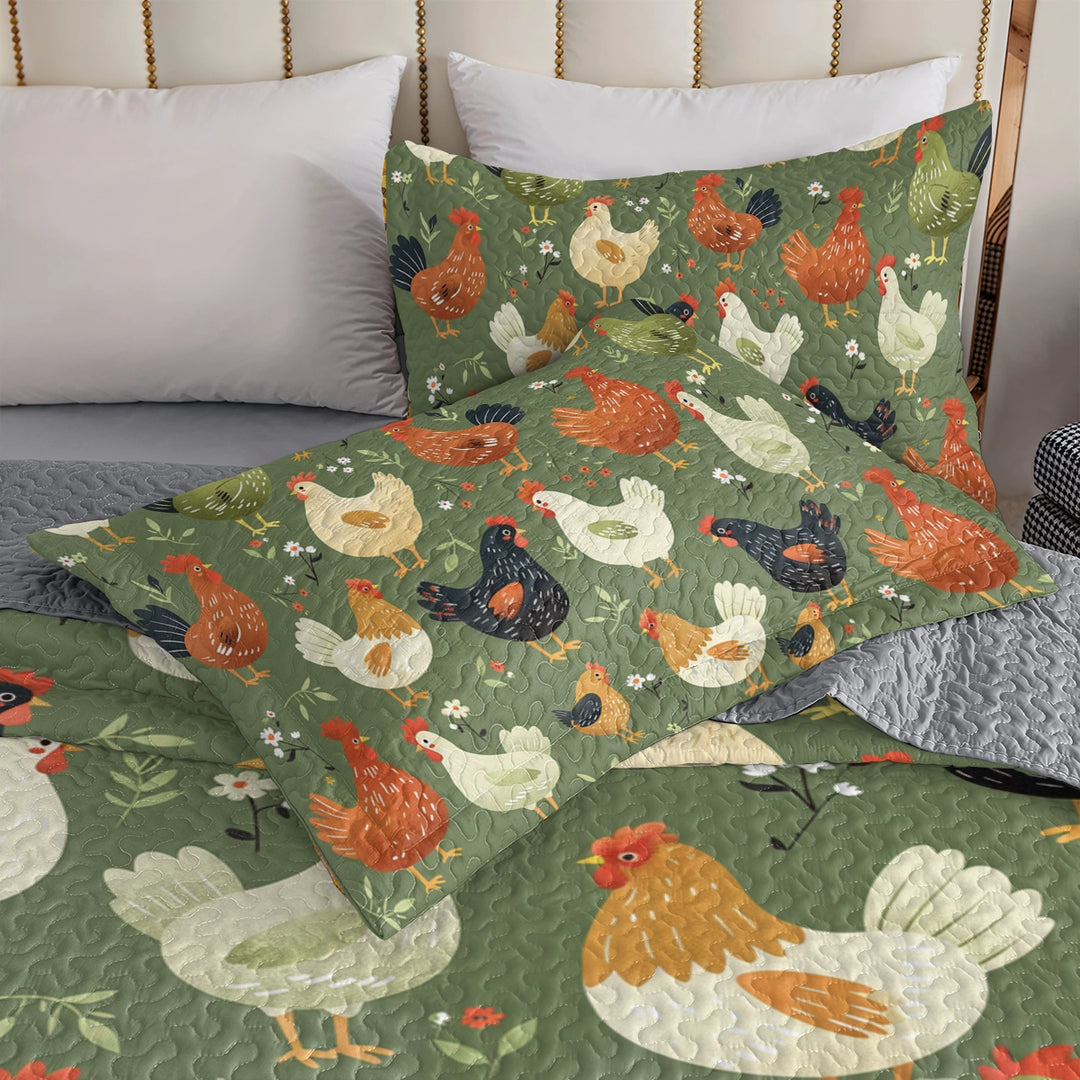 All Season Quilt 3-Piece Set Chicken Cozy Coop Collection