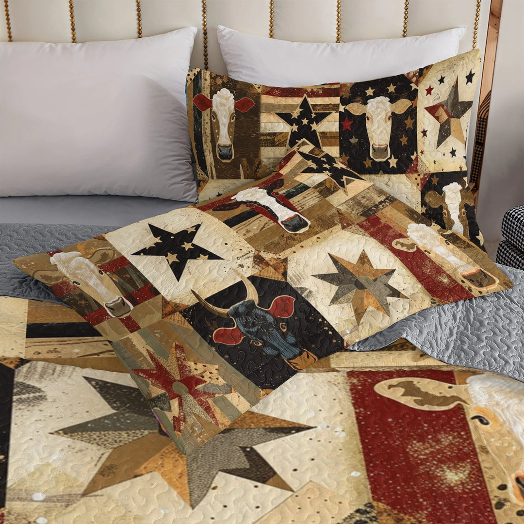 All Season Quilt 3-Piece Set Cow Country Star