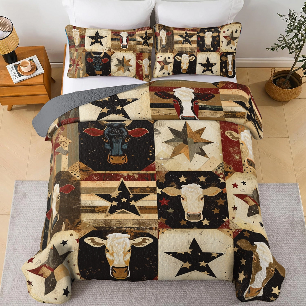 All Season Quilt 3-Piece Set Cow Country Star