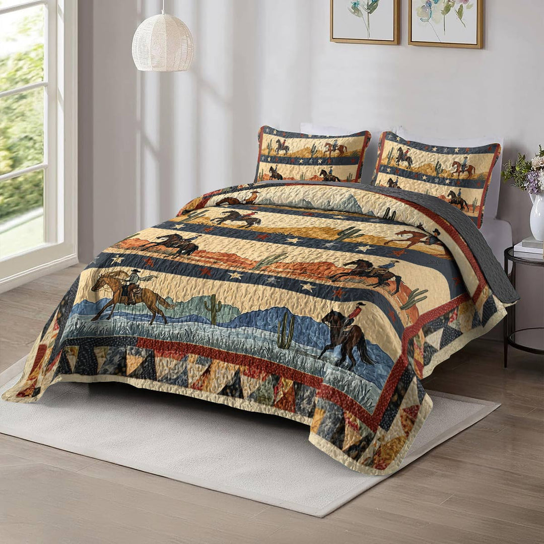 All Season Quilt 3-Piece Set - Cowboy's Journey