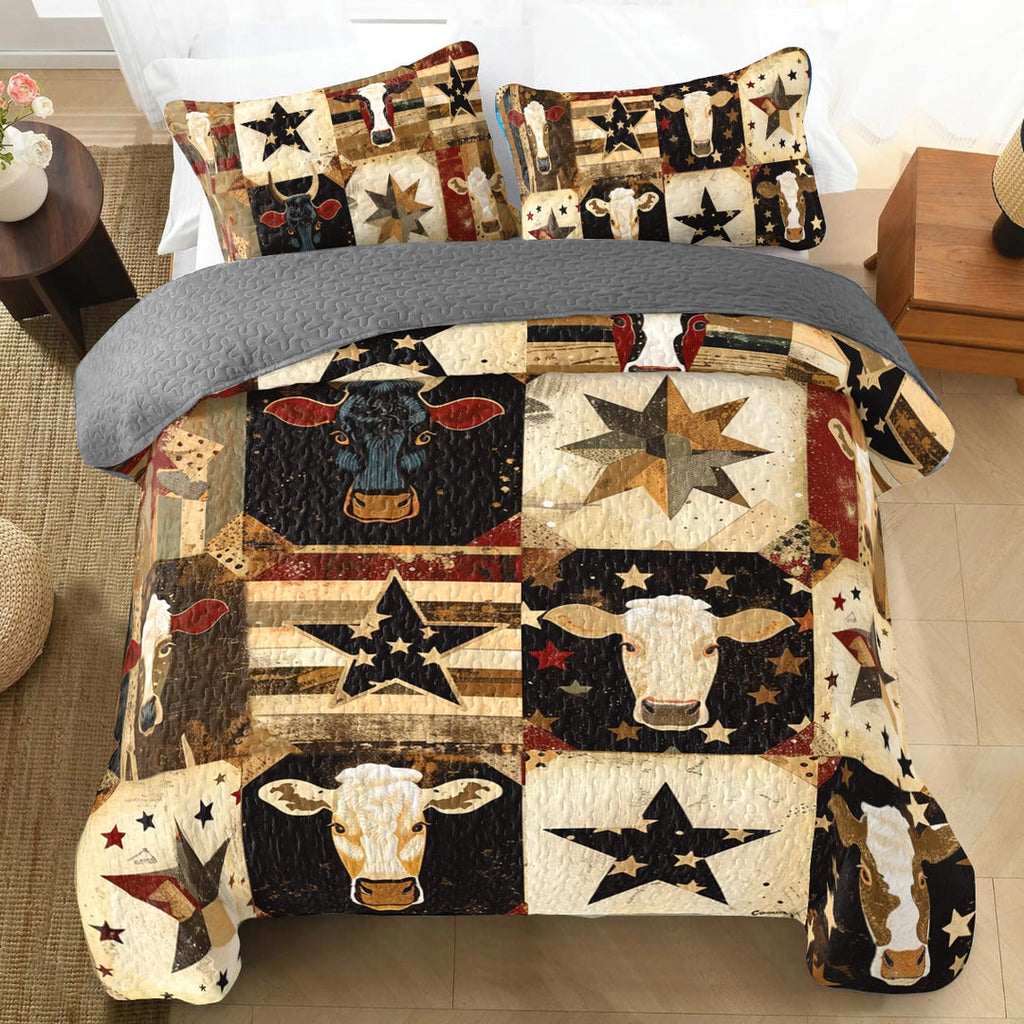 All Season Quilt 3-Piece Set Cow Country Star