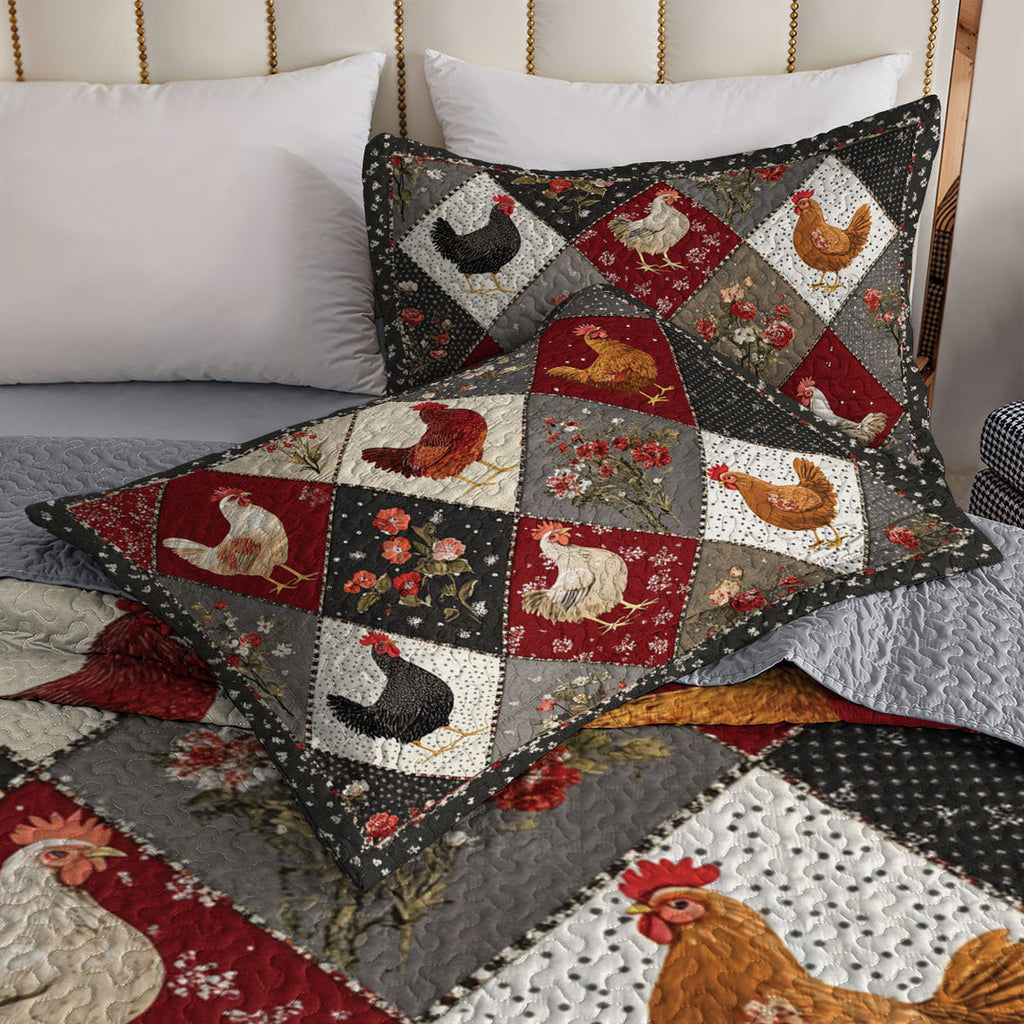 All Season Quilt 3-Piece Set Chicken Beautiful
