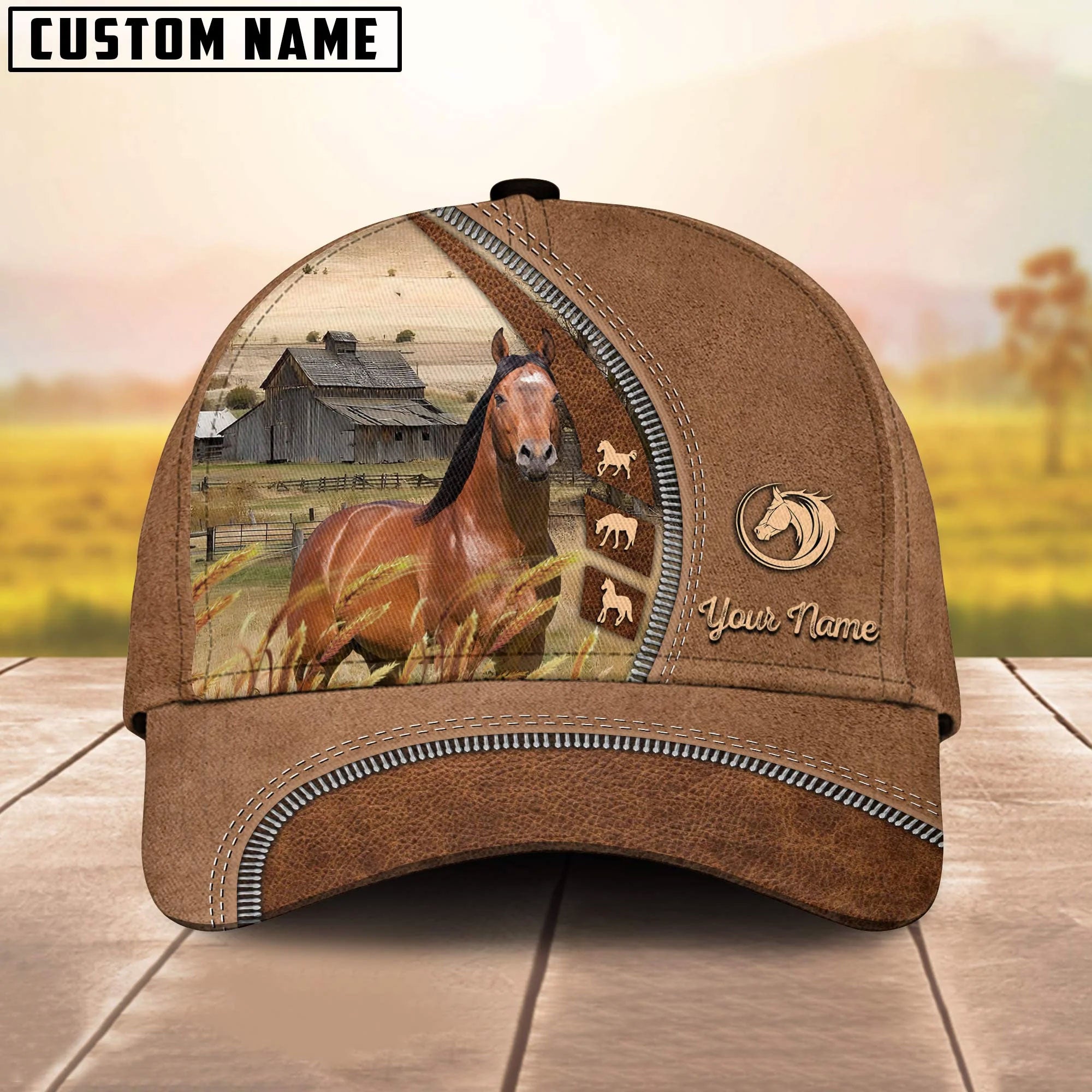 Horse Farming Land Customized Name Cap
