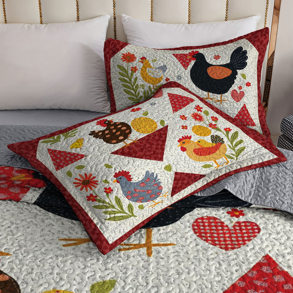 All Season Quilt 3-Piece Set Chicken Mom