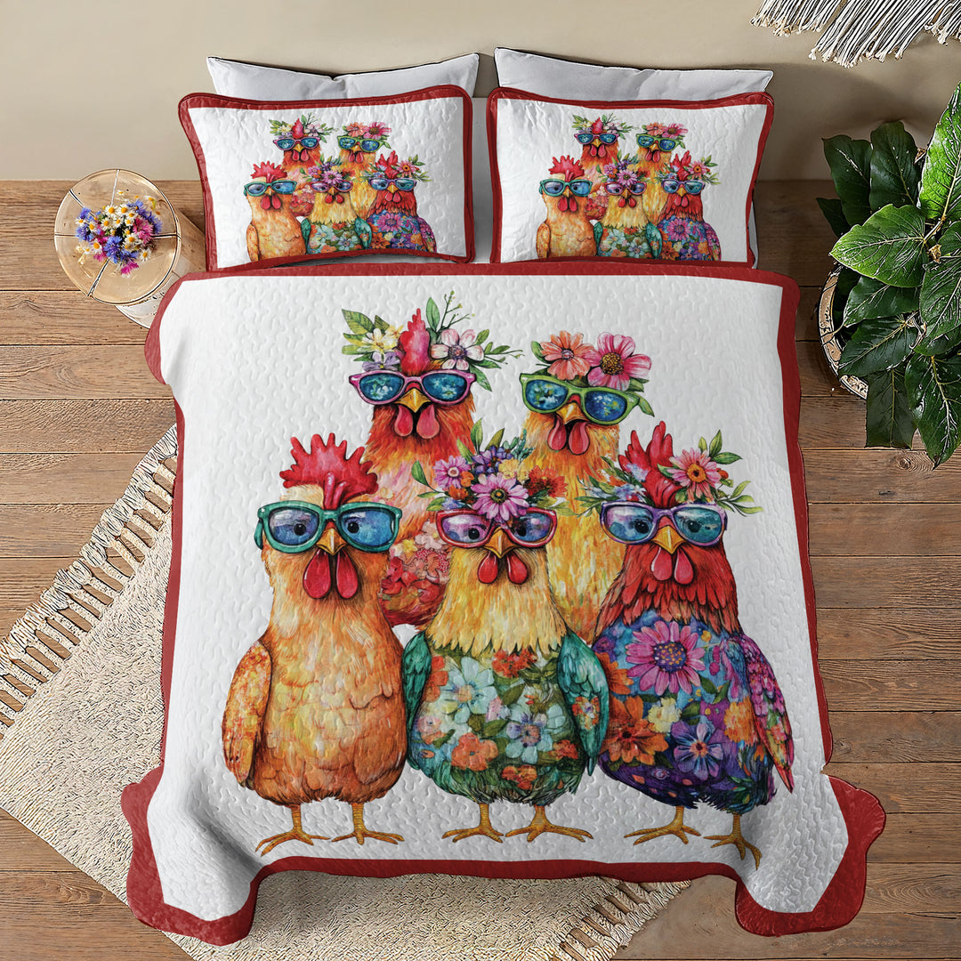All Season Quilt 3-Piece Set Chicken Gang
