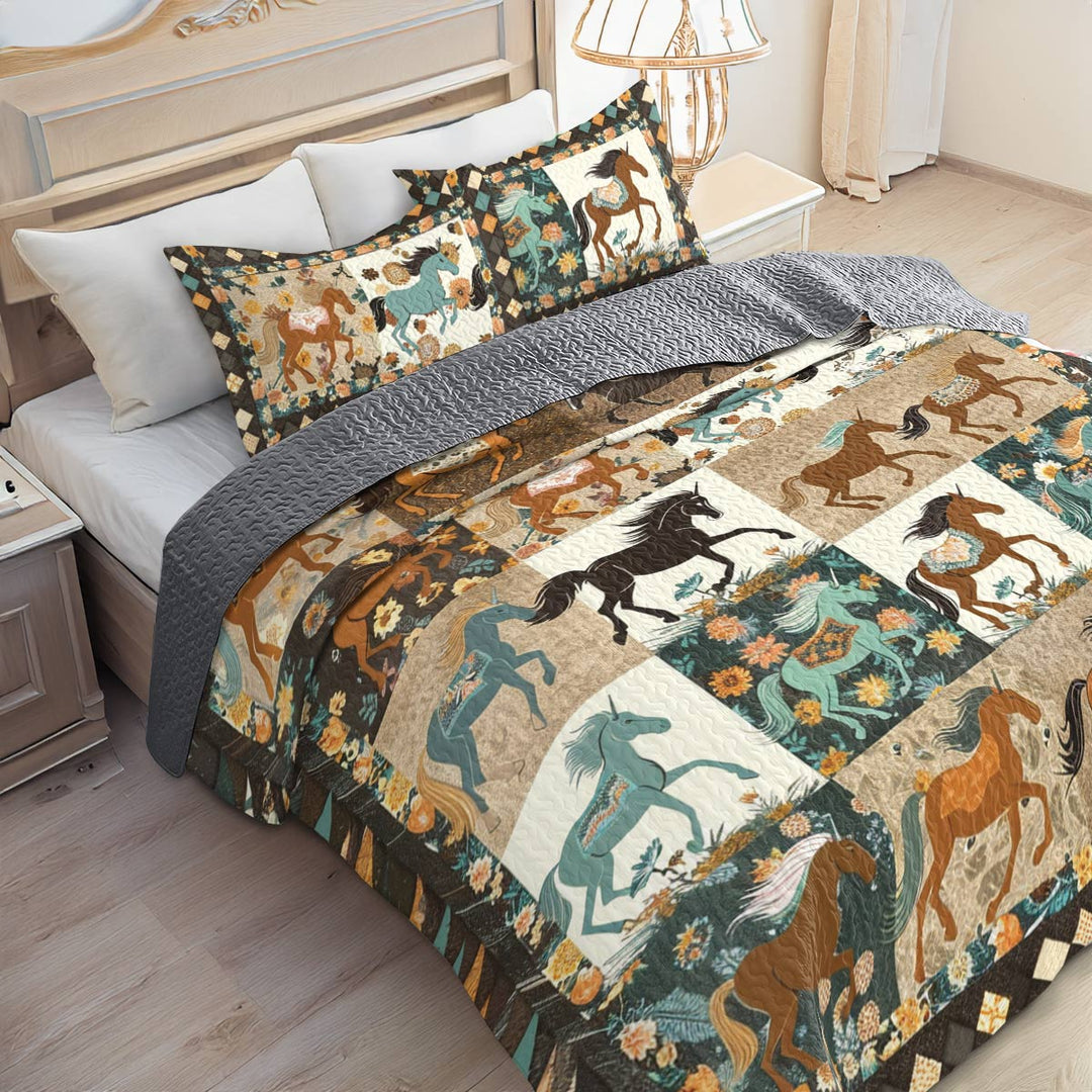 All Season Quilt 3-Piece Set Horse Heaven