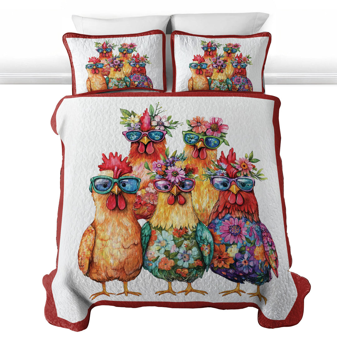 All Season Quilt 3-Piece Set Chicken Gang