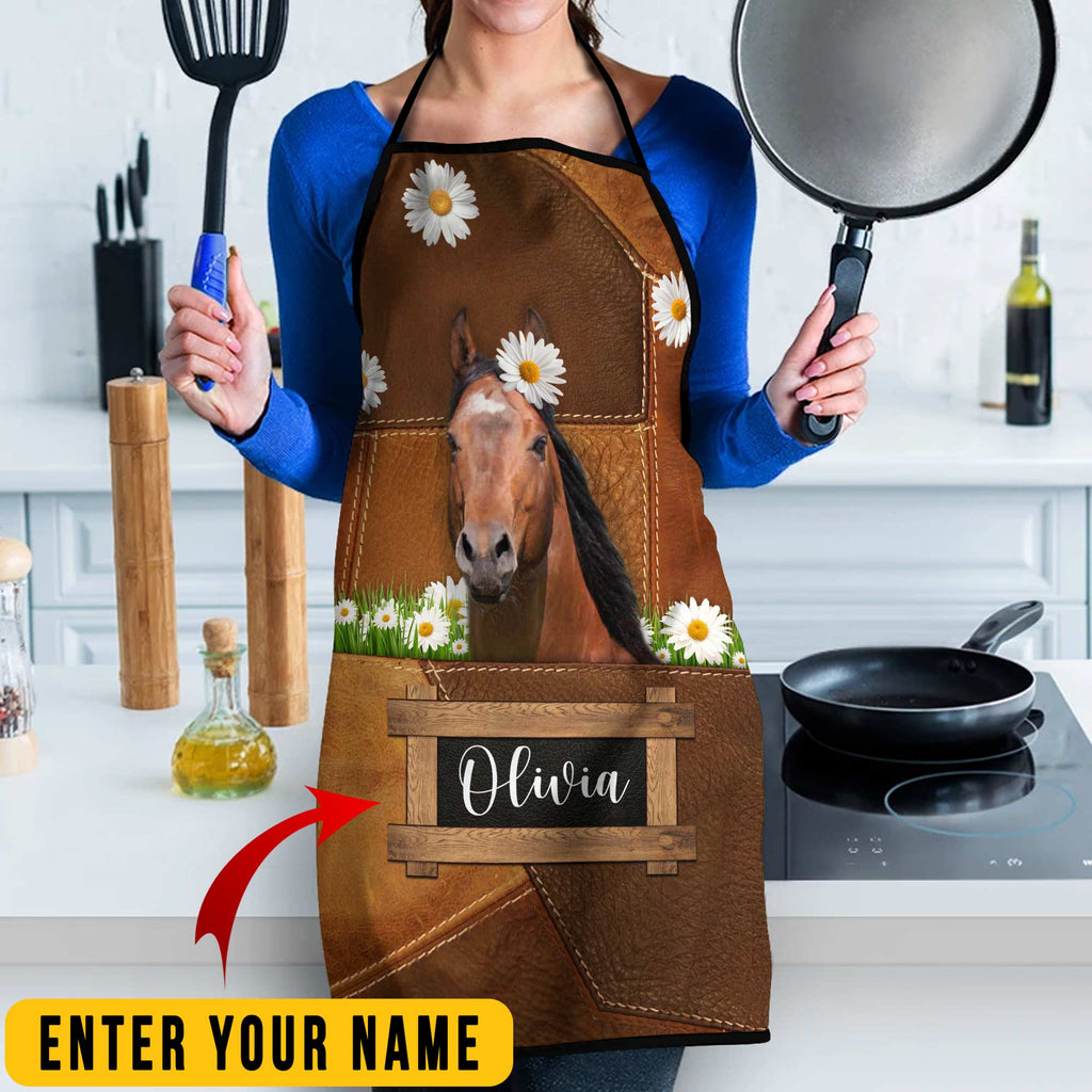 Personalized Name American Quarter Horse All Over Printed 3D Apron