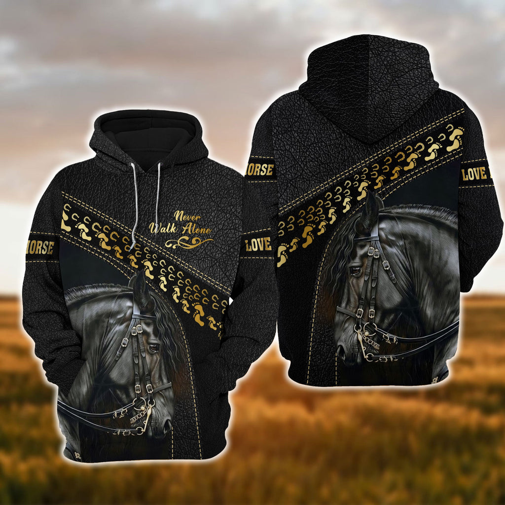 Horse Lovers Never Walk Alone 3D Hoodie