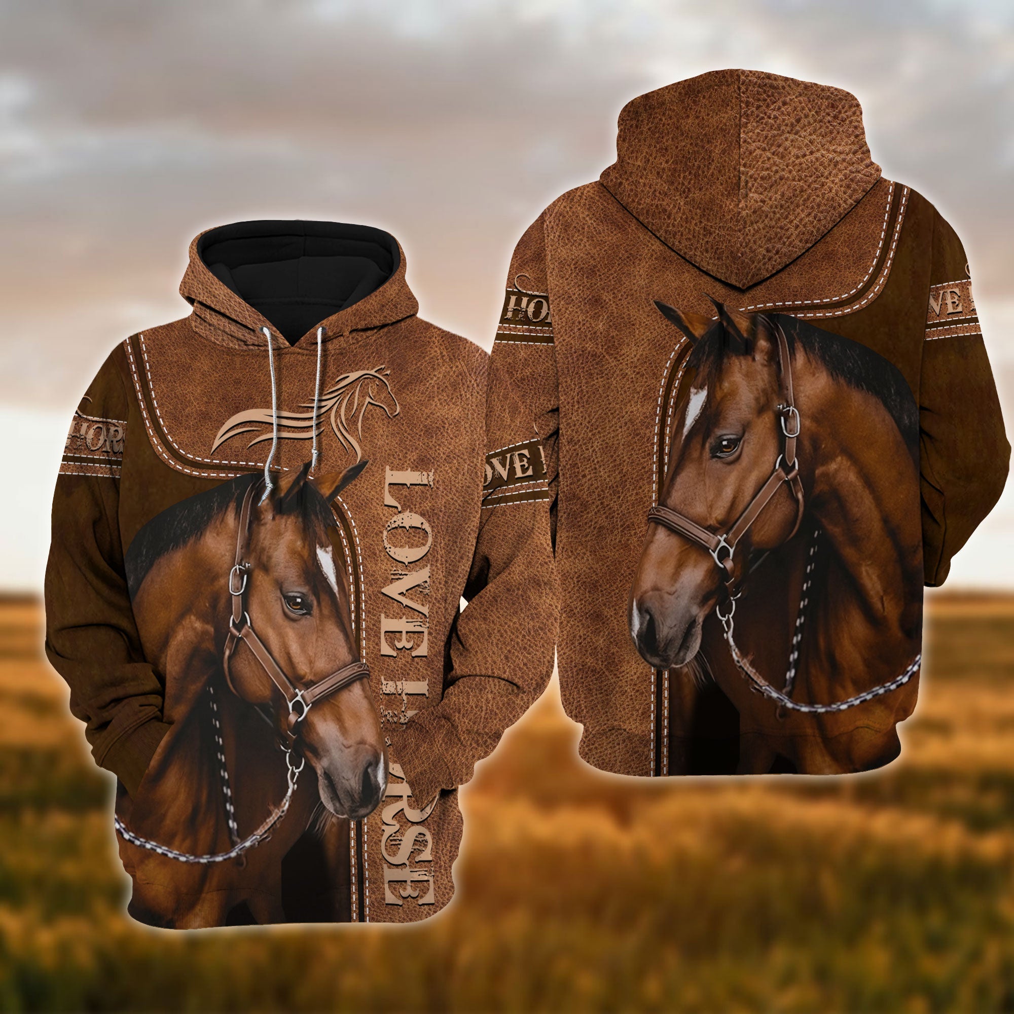 Brown Horse Lovers 3D Hoodie