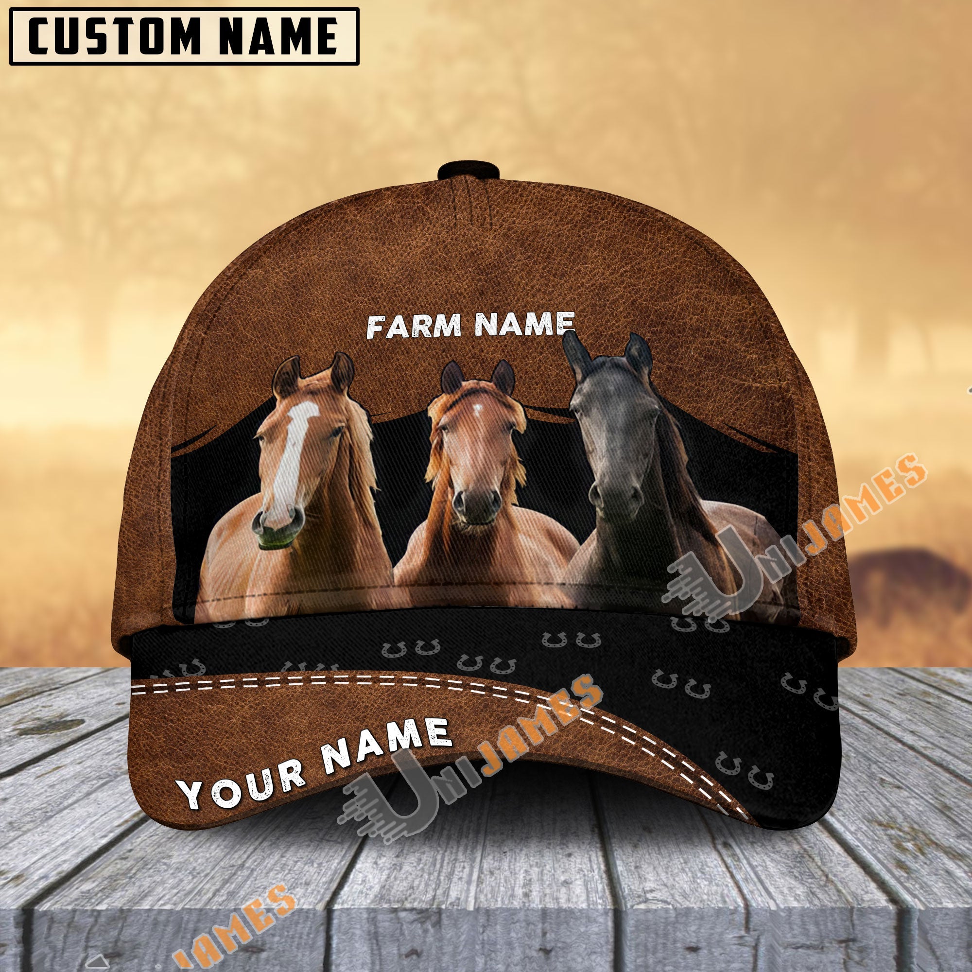 Happy Horse Customized Name And Farm Name 3D Classic Cap