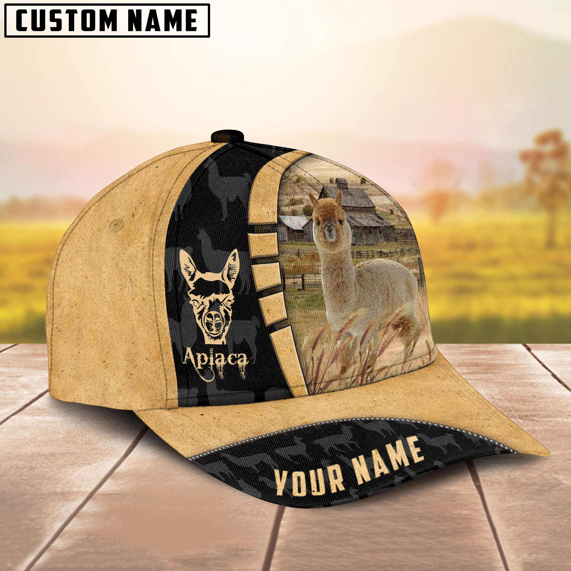 Custom Name Aplaca Cattle Farmhouse Field Cap TT27