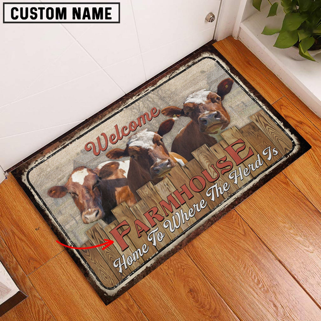 Ayrshires Custom Name- Home To Where The Herd Is FarmHouse Doormat
