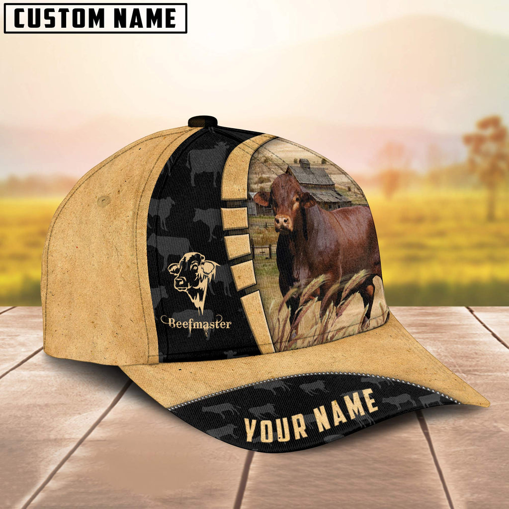 Custom Name Beefmaster Cattle Farmhouse Field Cap