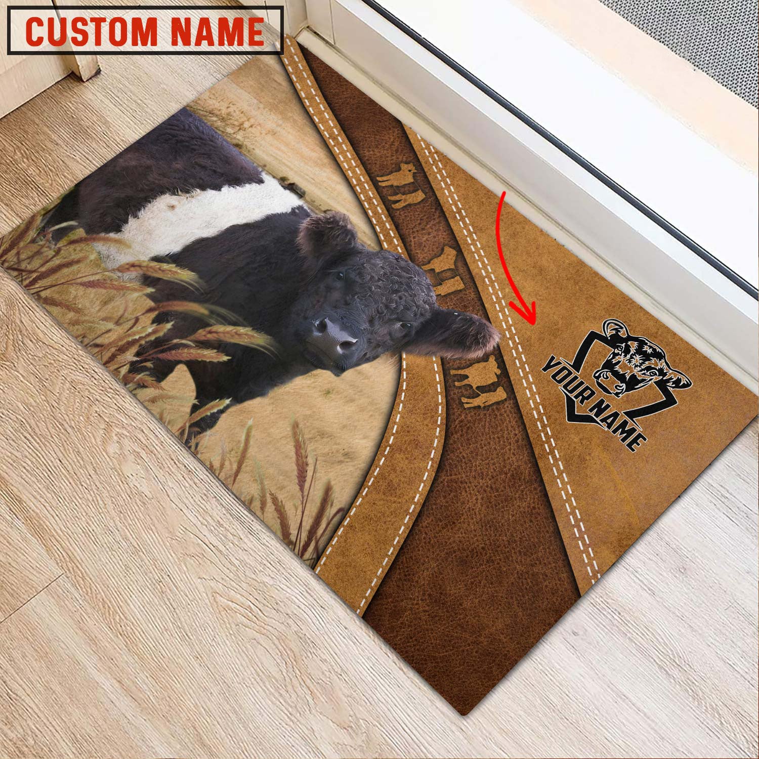 Belted Galloway Personalized - Welcome  Doormat
