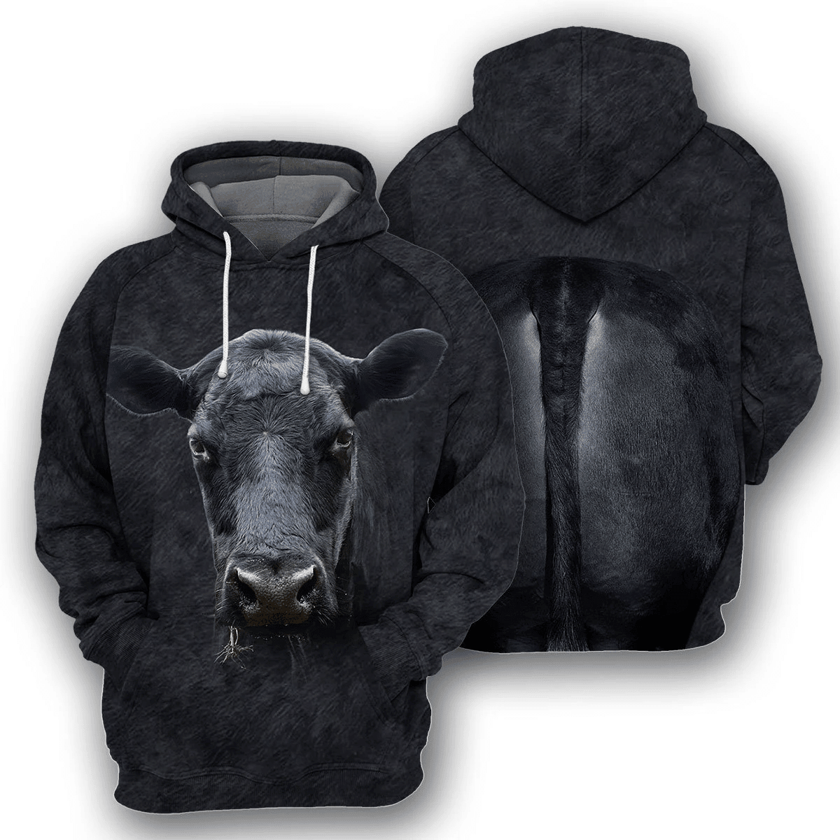 Black Angus Cattle 3D All Over Printed Hoodie
