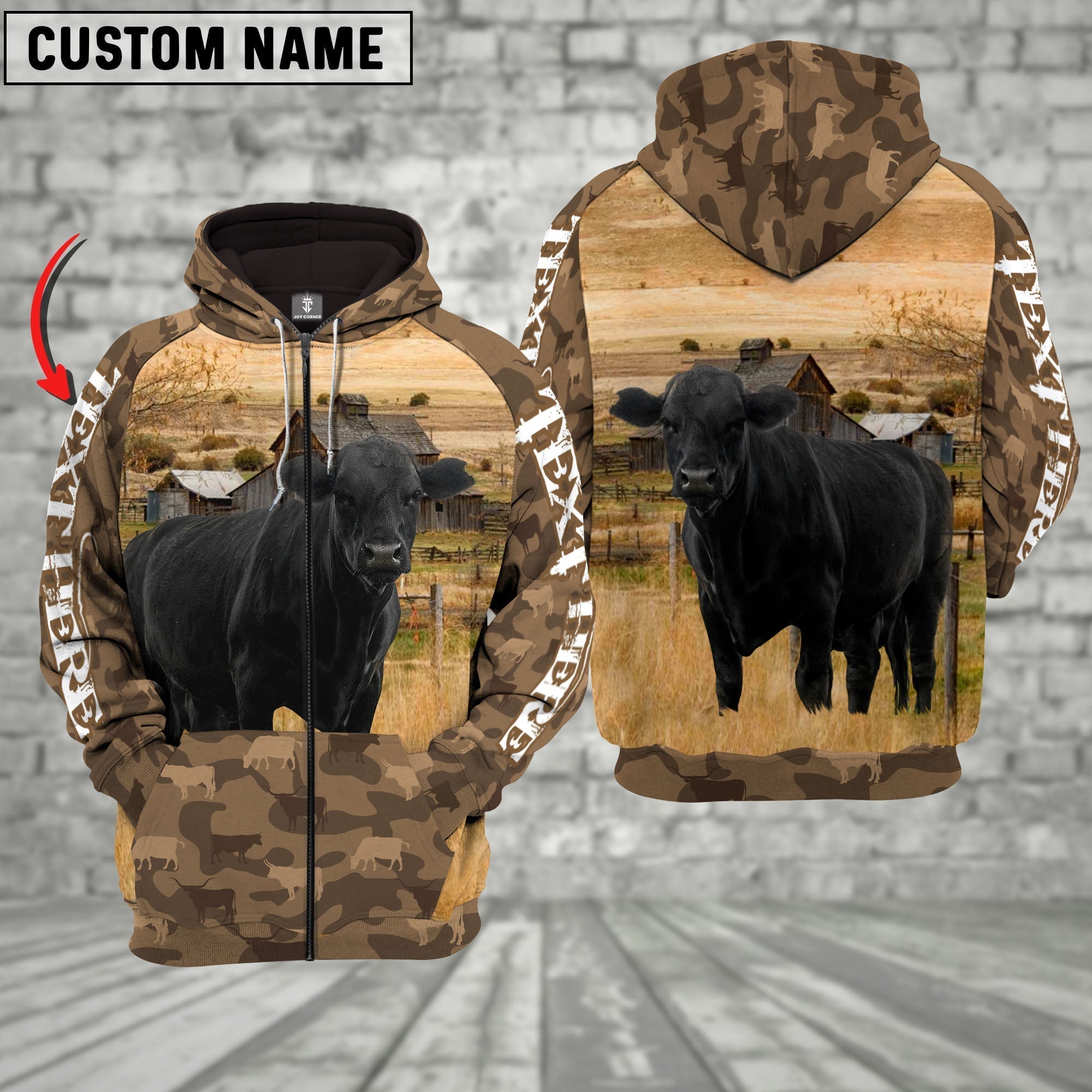 Black Angus Cattle Farming Personalized 3D Hoodie