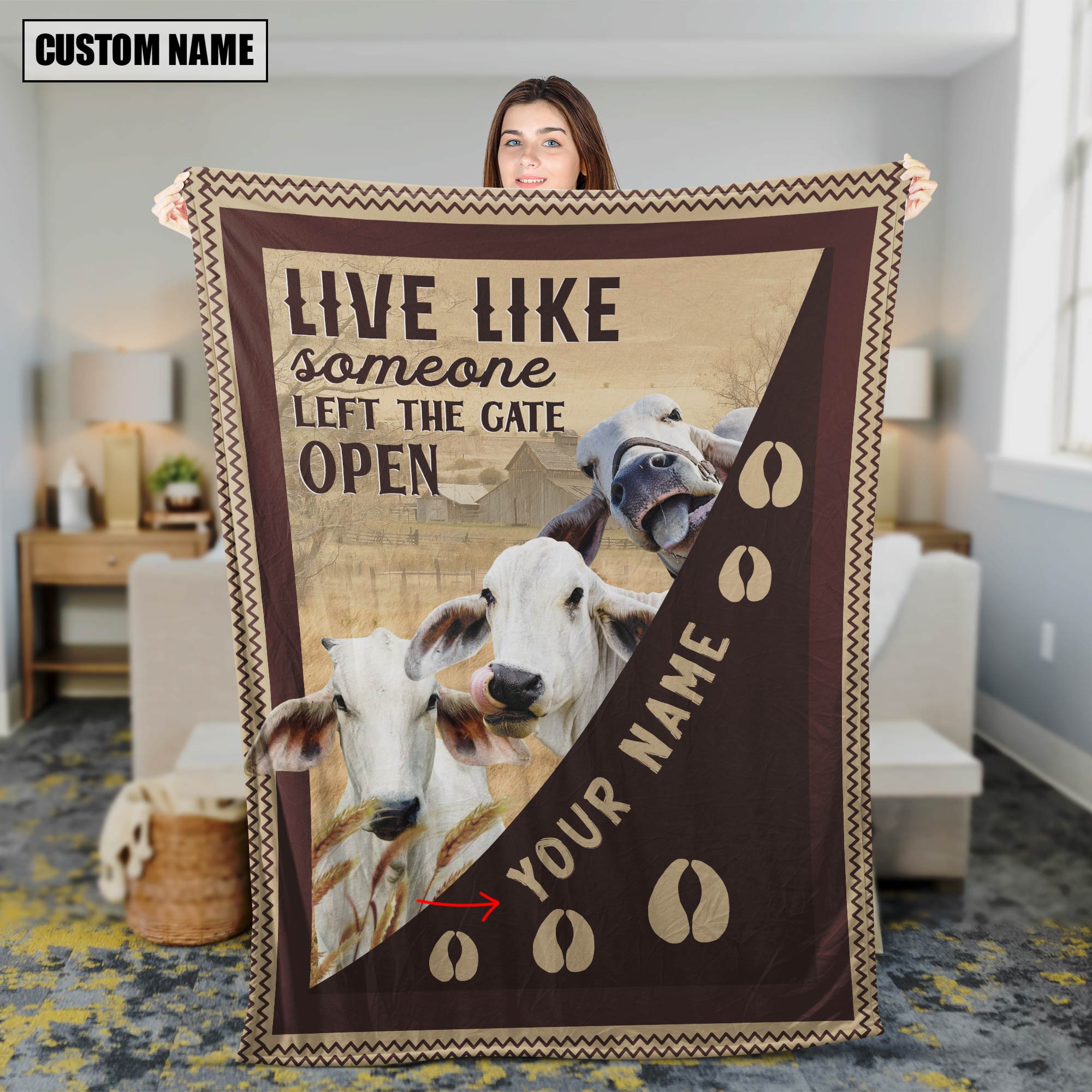 Personalized Brahman Live Like Someone Left The Gate Open Blanket