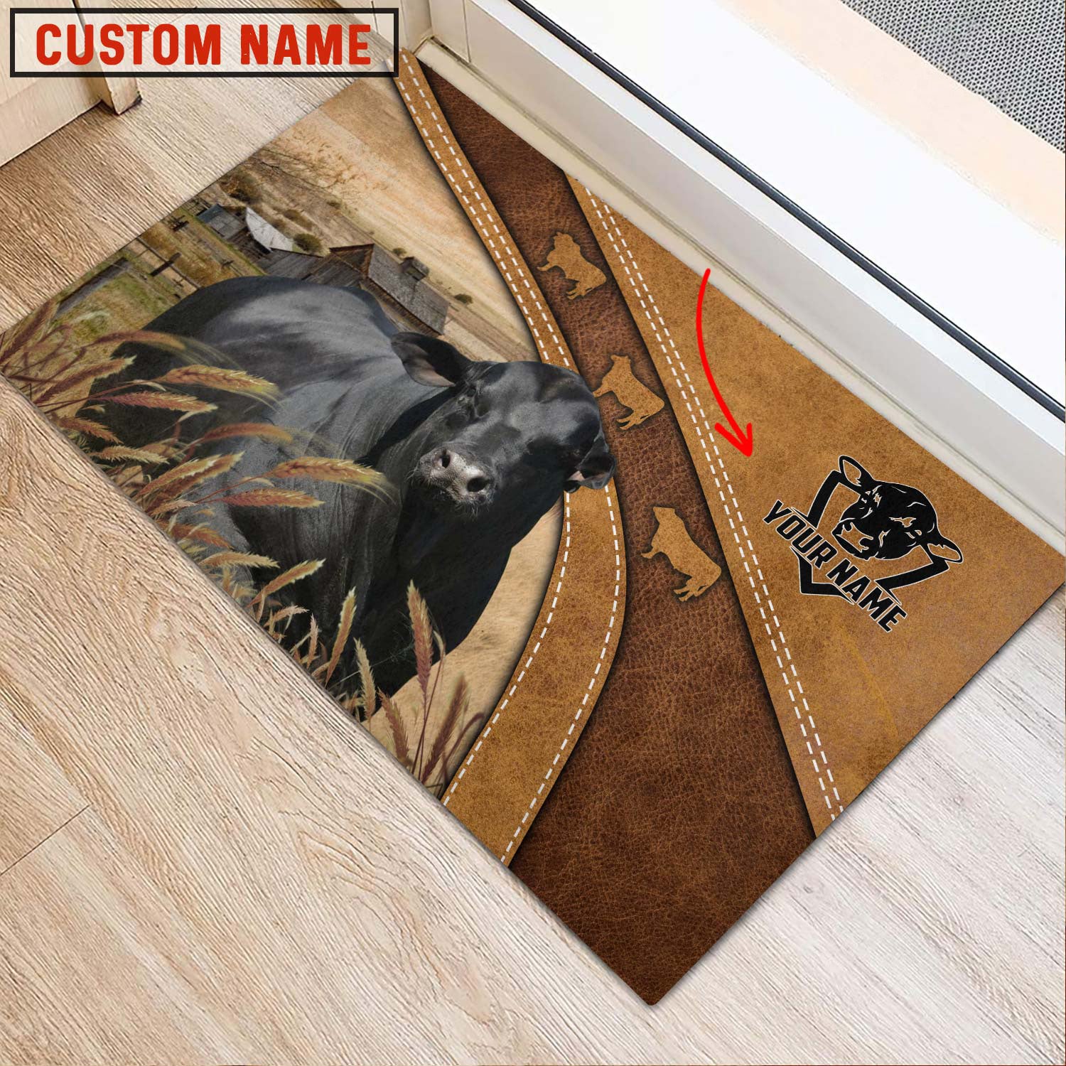 Brangus Personalized - Welcome Brown Doormat