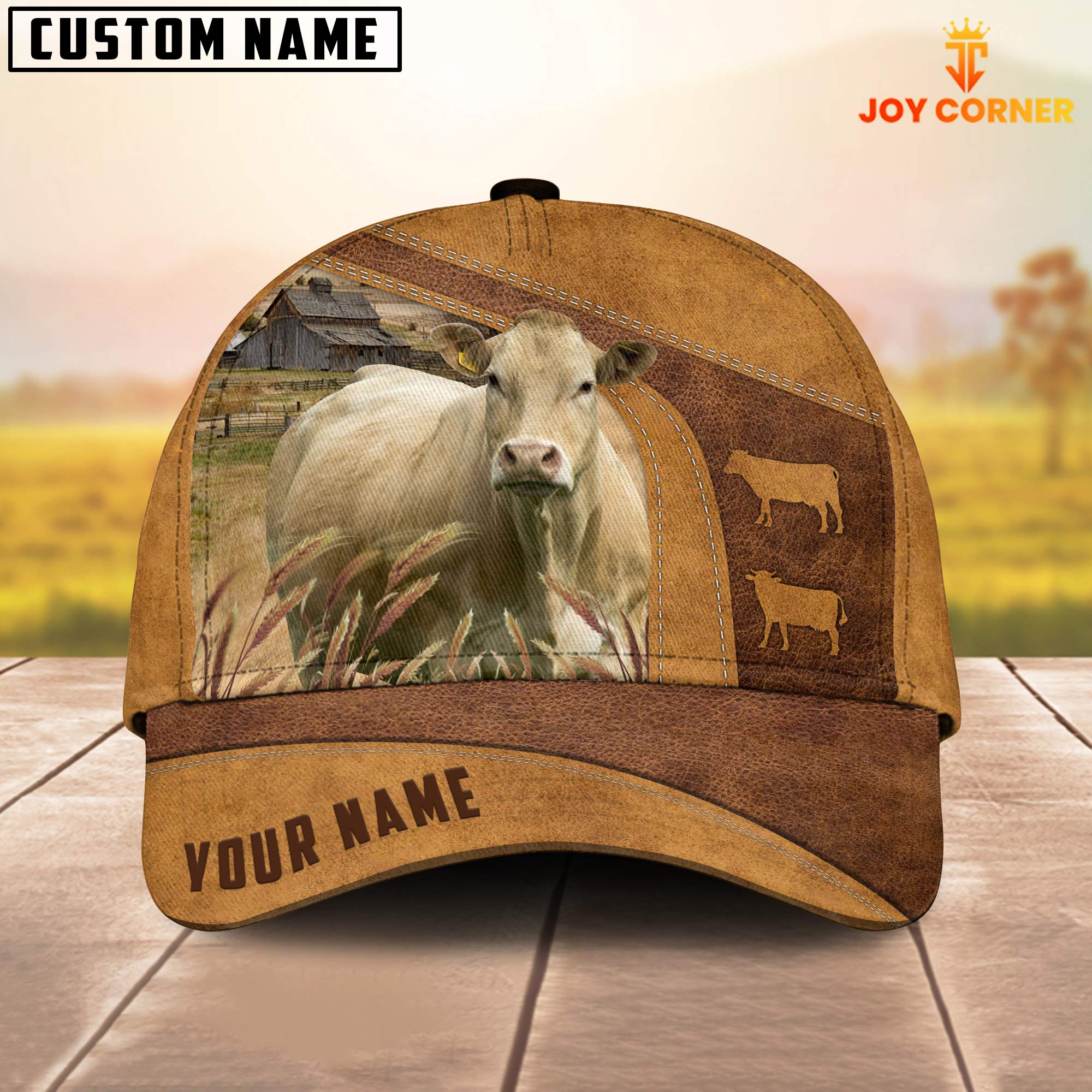 Custom Name Farm British Blond Cow Cap