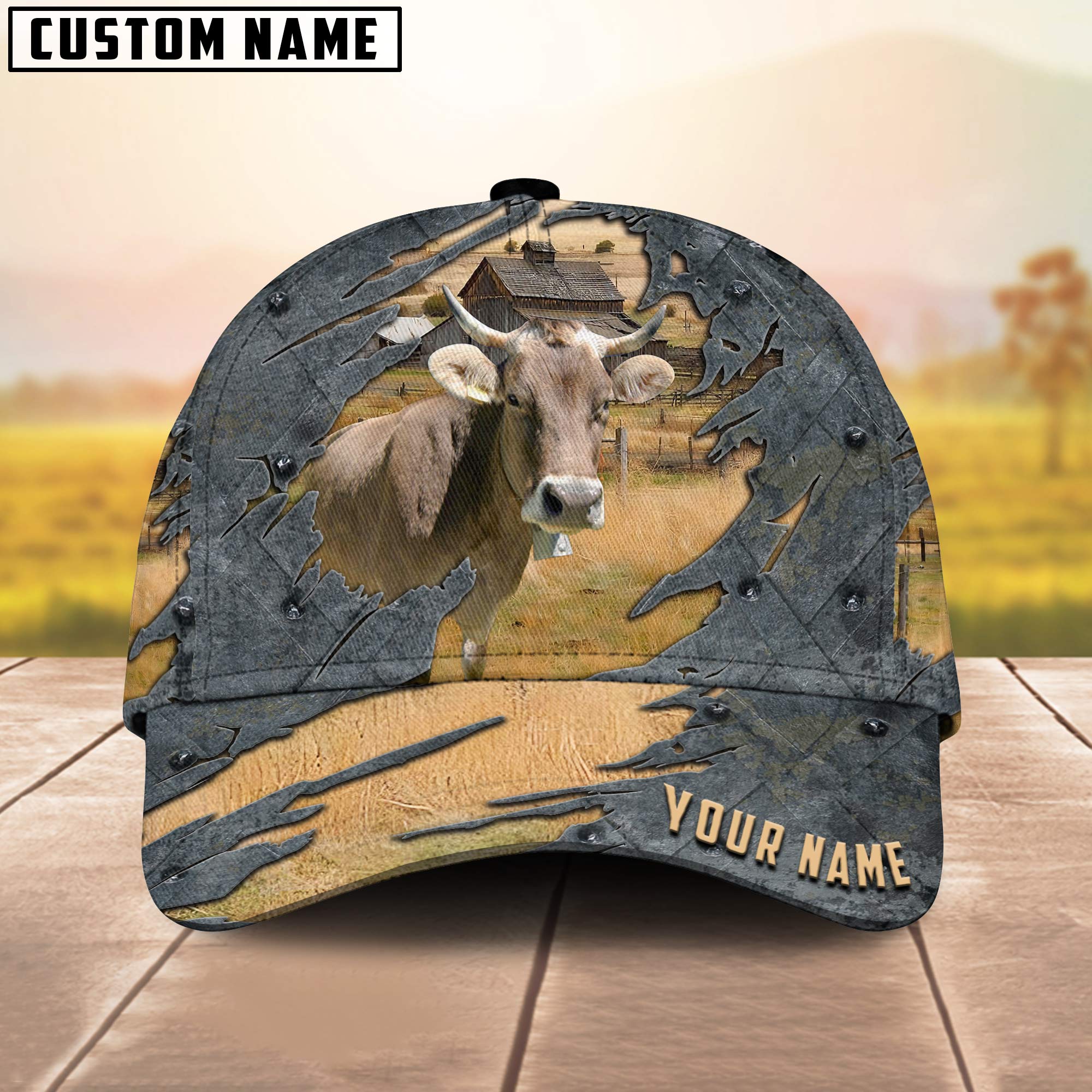 Brown Swiss Customized Name Cap