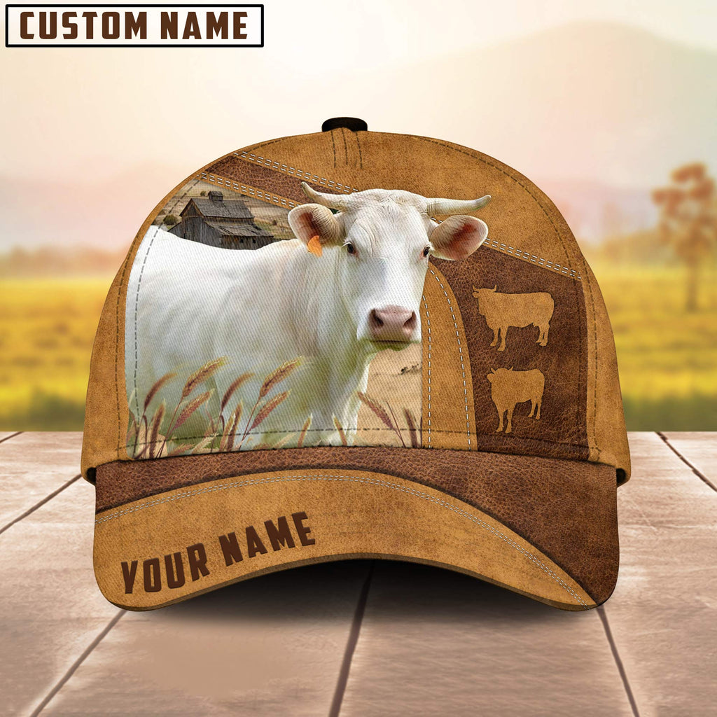 Custom Name Charolais Cattle Cap