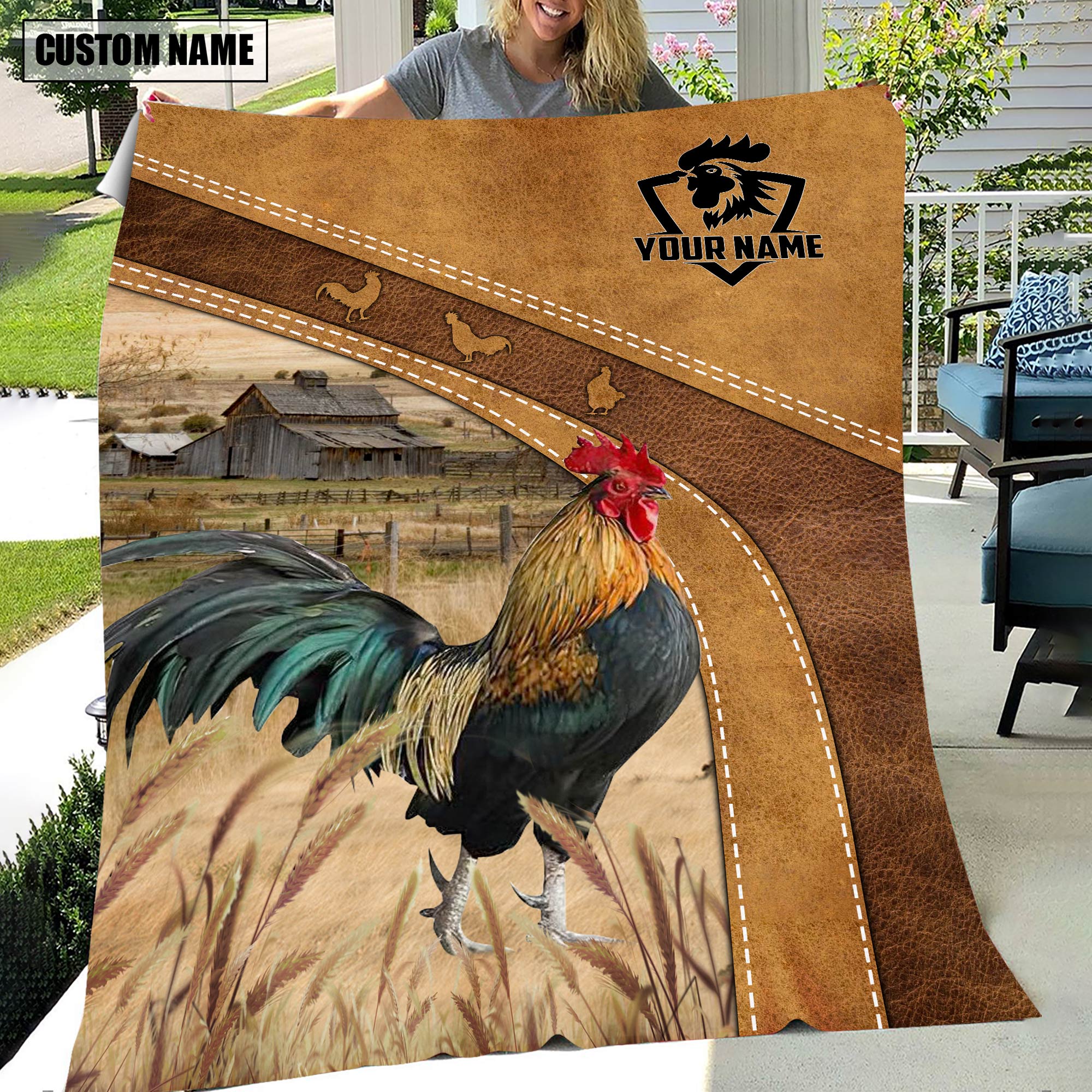 Personalized Name Chicken Custom Name Blanket Collection