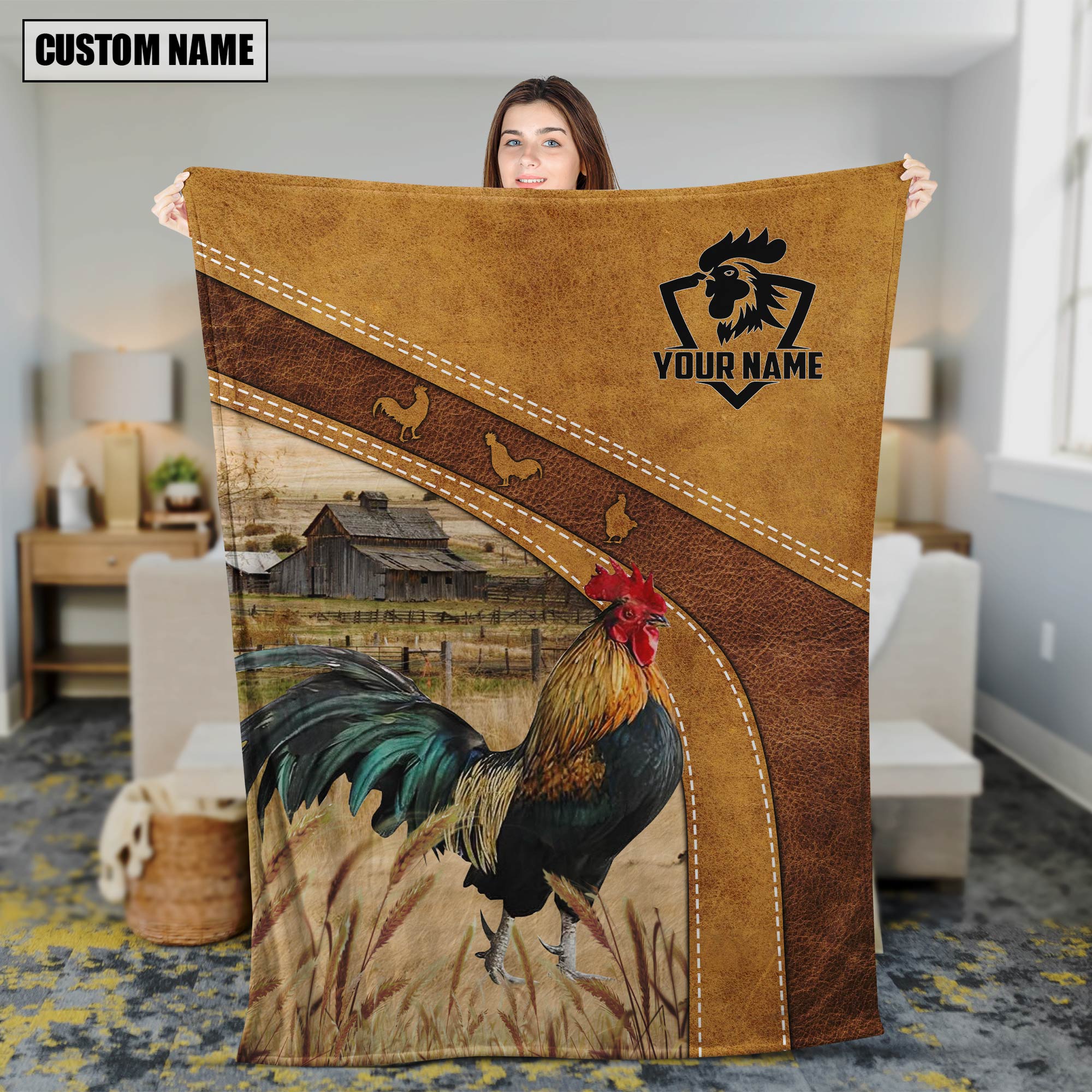 Personalized Name Chicken Custom Name Blanket Collection