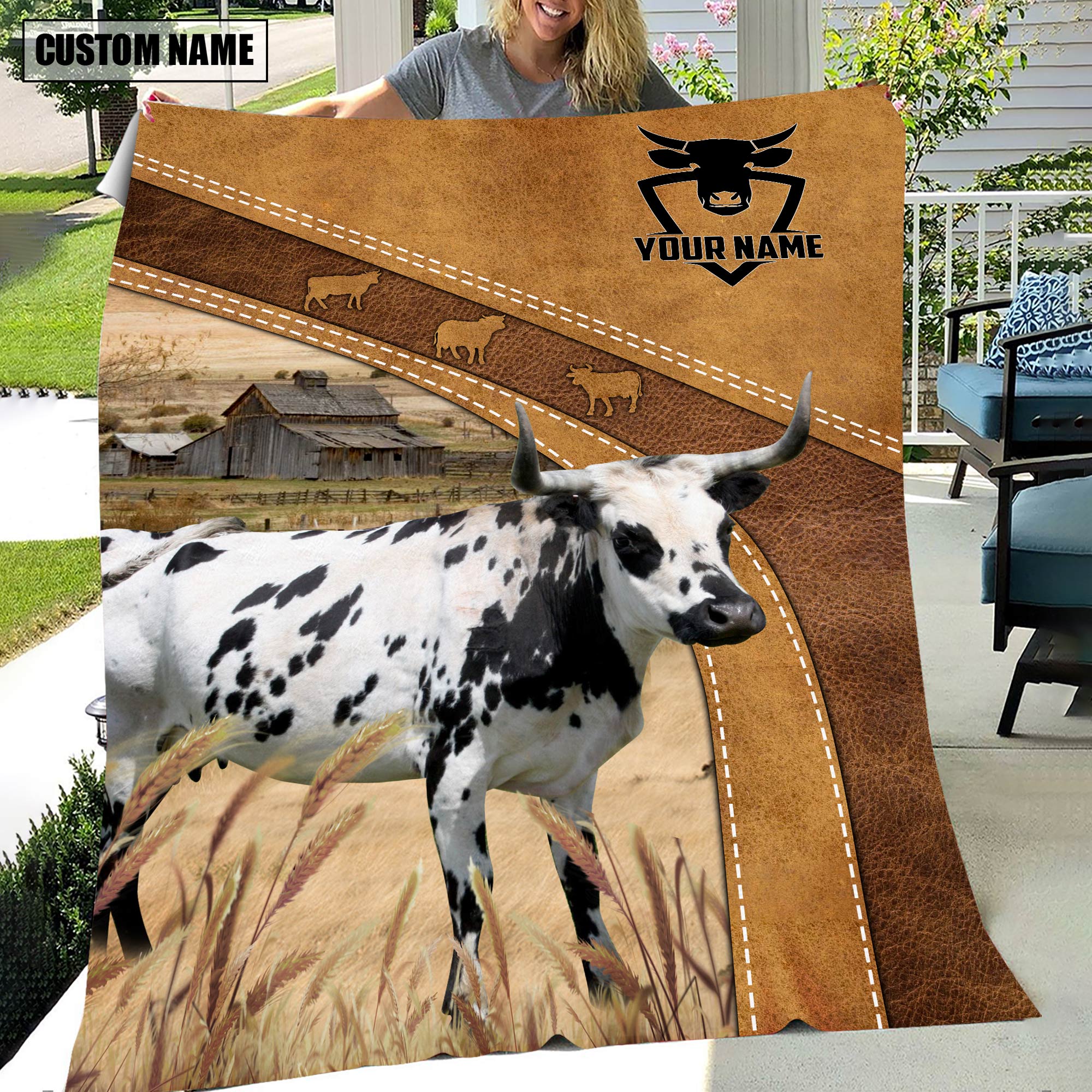 Personalized Name Corriente Brownie Background Blanket