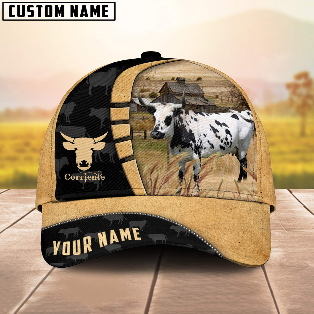 Custom Name Corriente Cattle Farmhouse Field Cap
