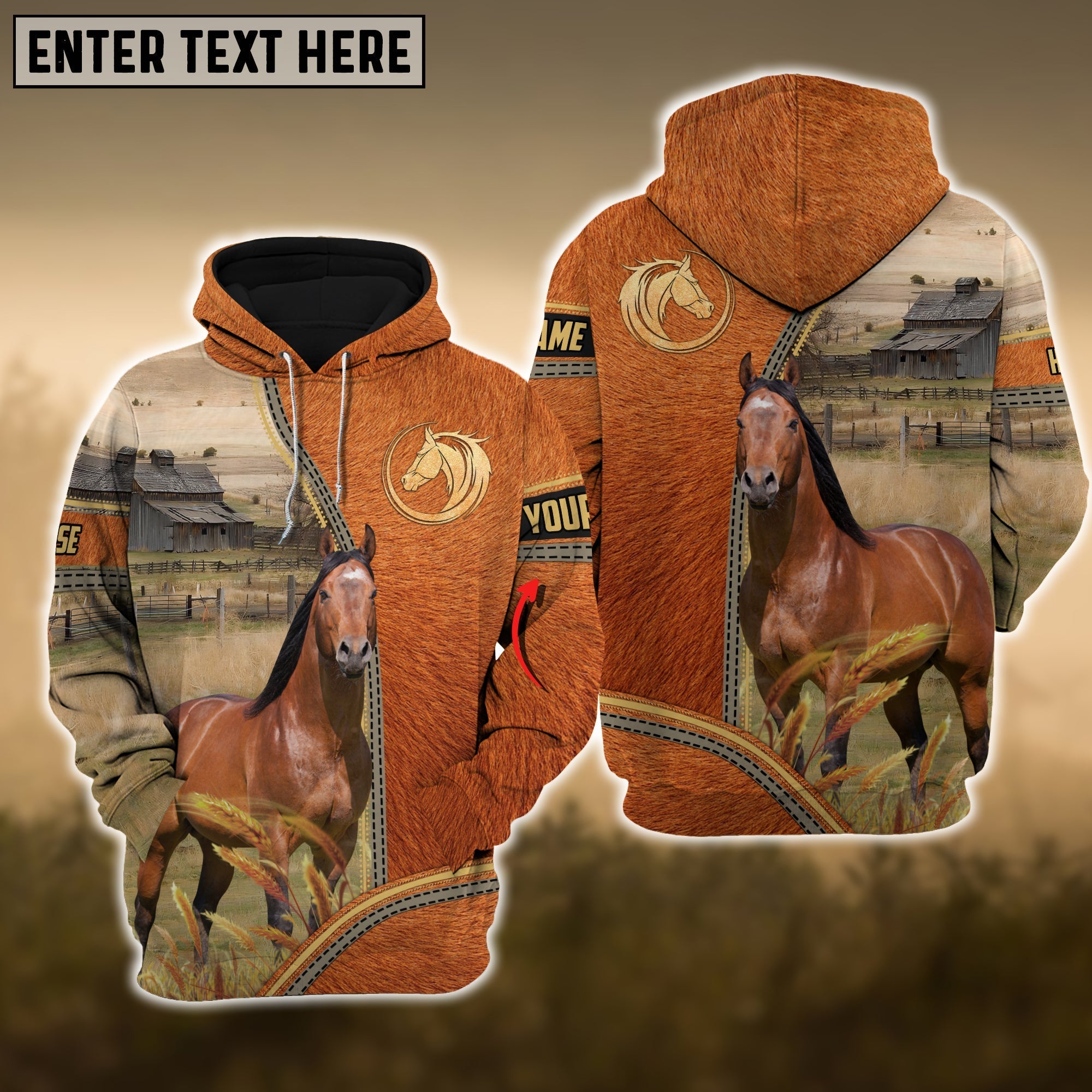 Horse Fur And Zipper Pattern Personalized 3D Hoodie