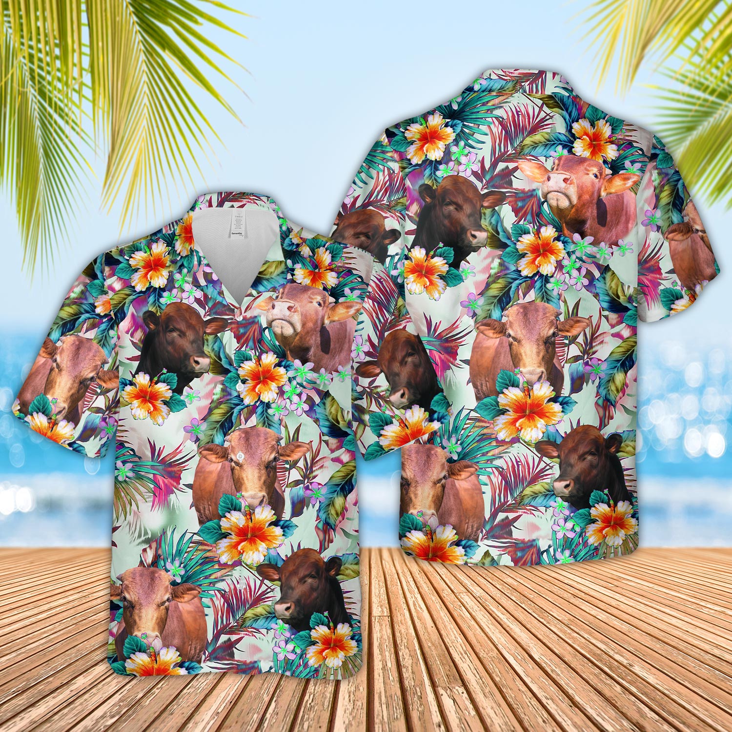 Beefmaster Colorful Leaf Pattern Hawaiian Shirt