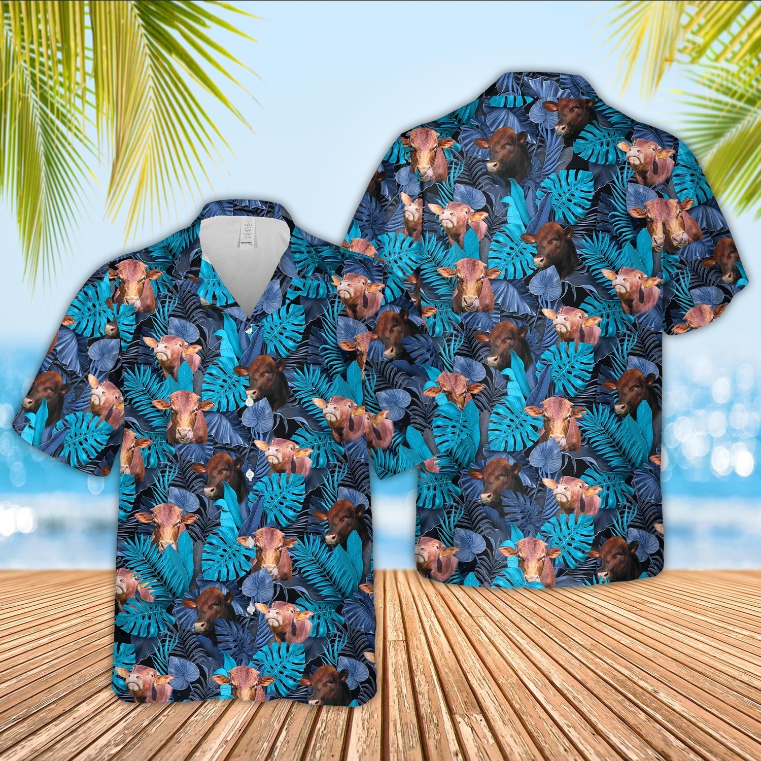 Beefmaster Leaf Pattern Hawaiian Shirt