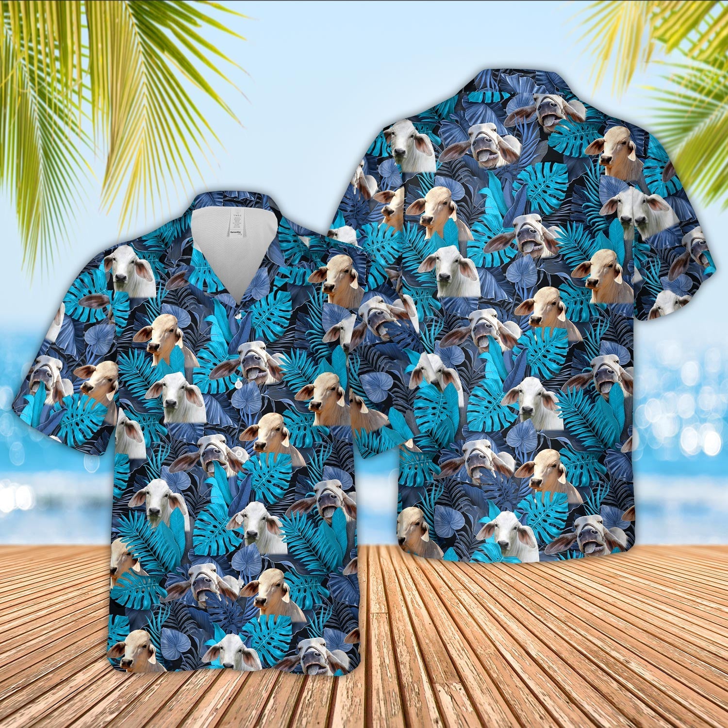 Brahman Leaf Pattern Hawaiian Shirt