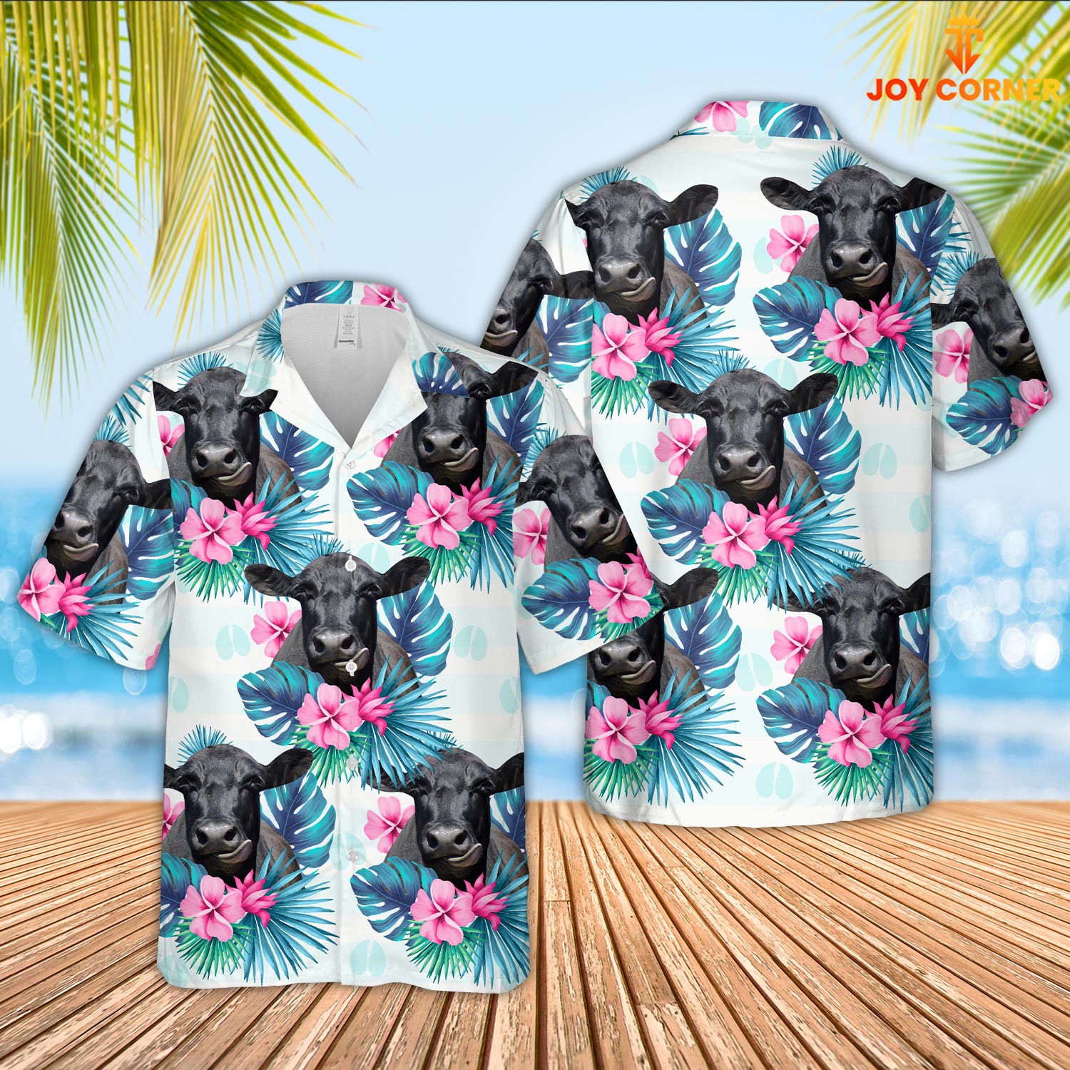 Black Angus Foot Sign Pattern 3D Hawaiian Shirt