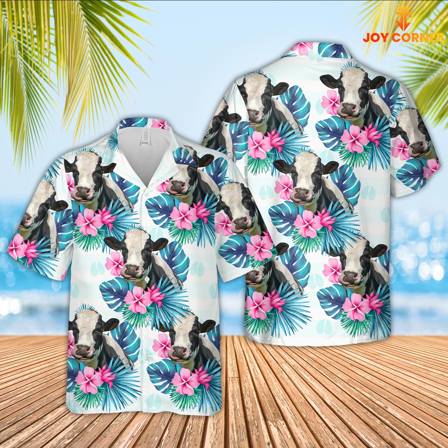 Holstein Foot Sign Pattern 3D Hawaiian Shirt