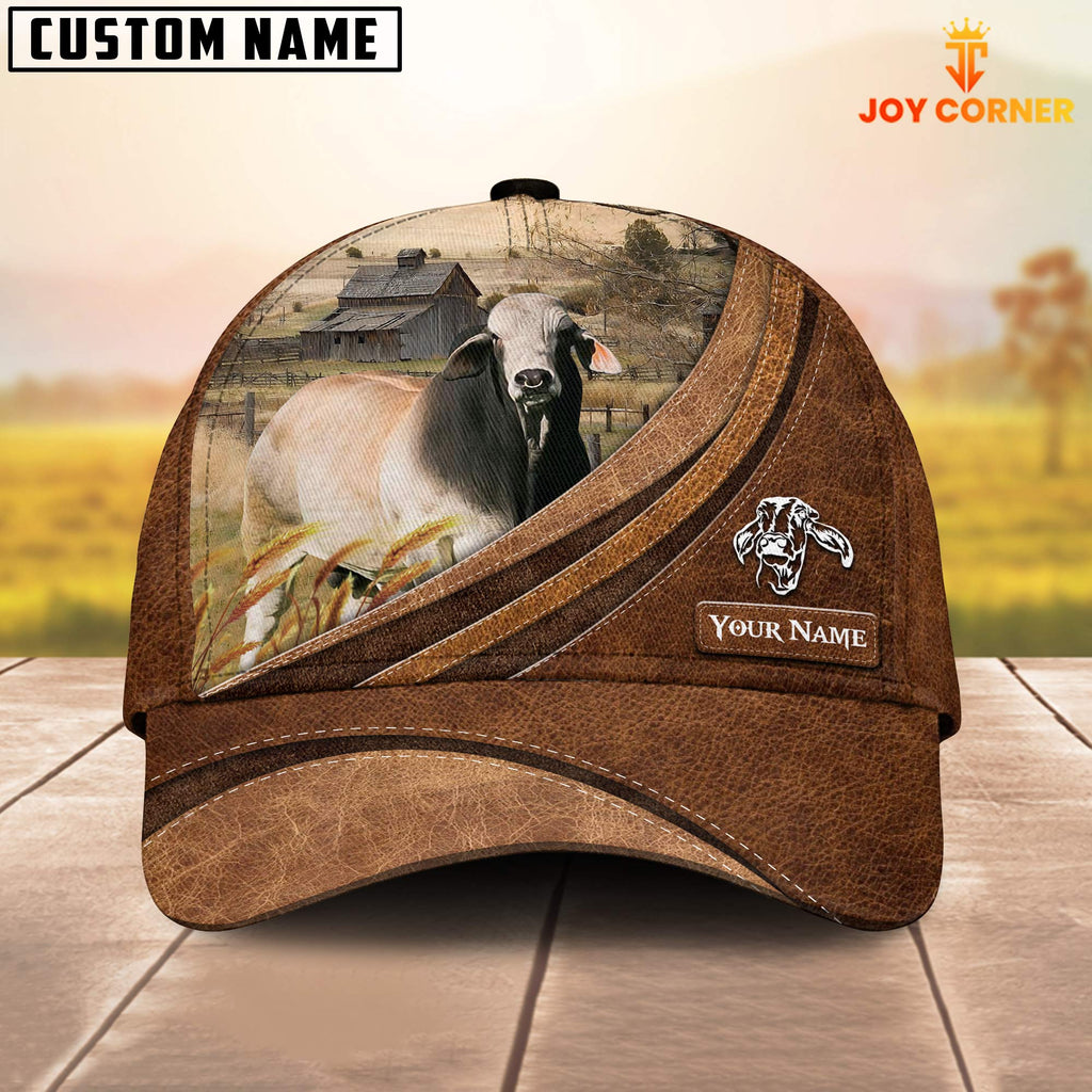 Custom Name Brahman Leather Pattern Classic Cap