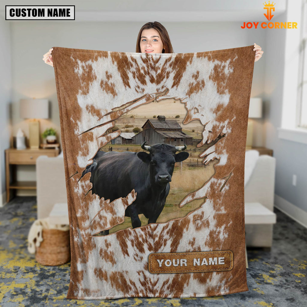 Custom Name Dexter Cow Hair Pattern Blanket