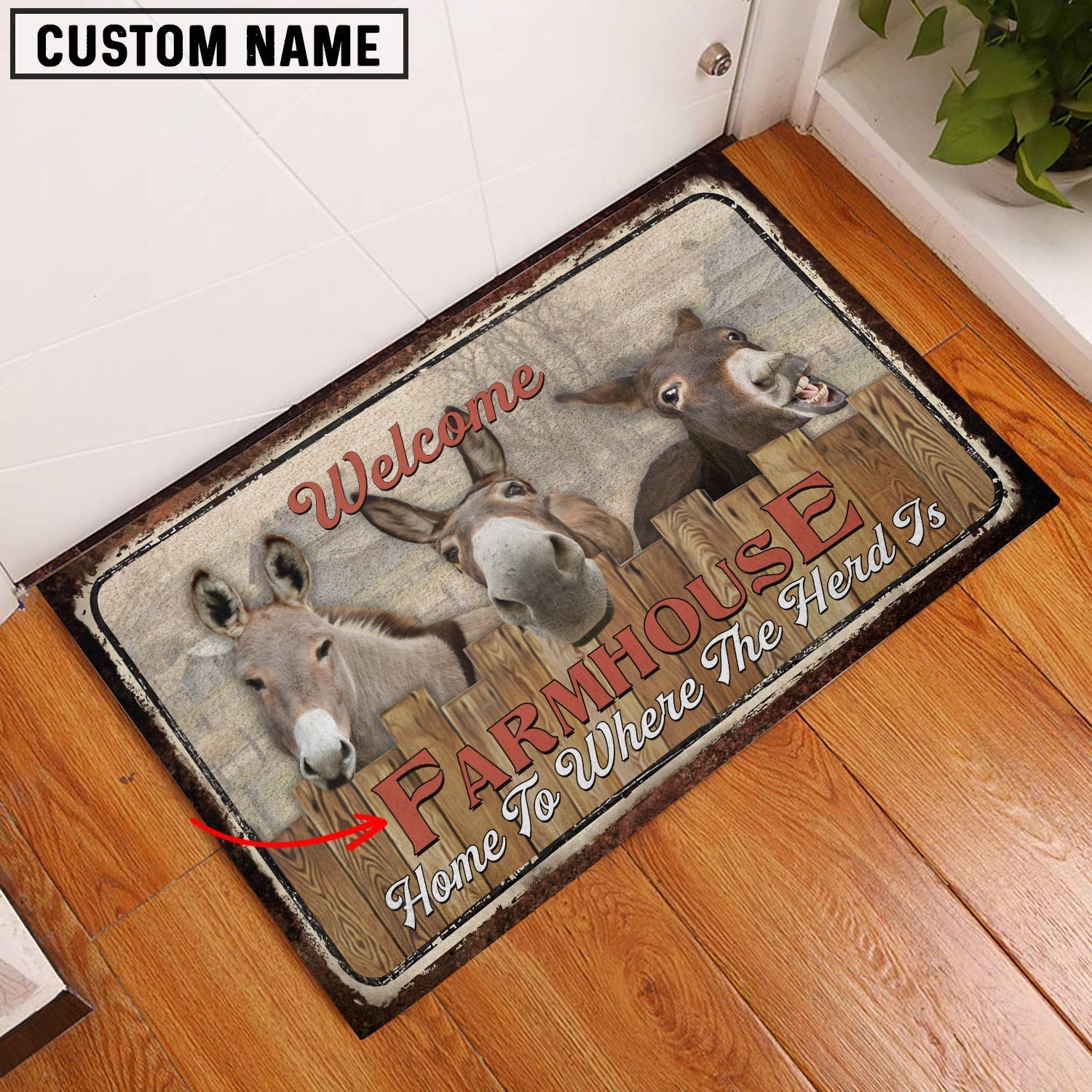 Donkey Personalized - Welcome  Doormat
