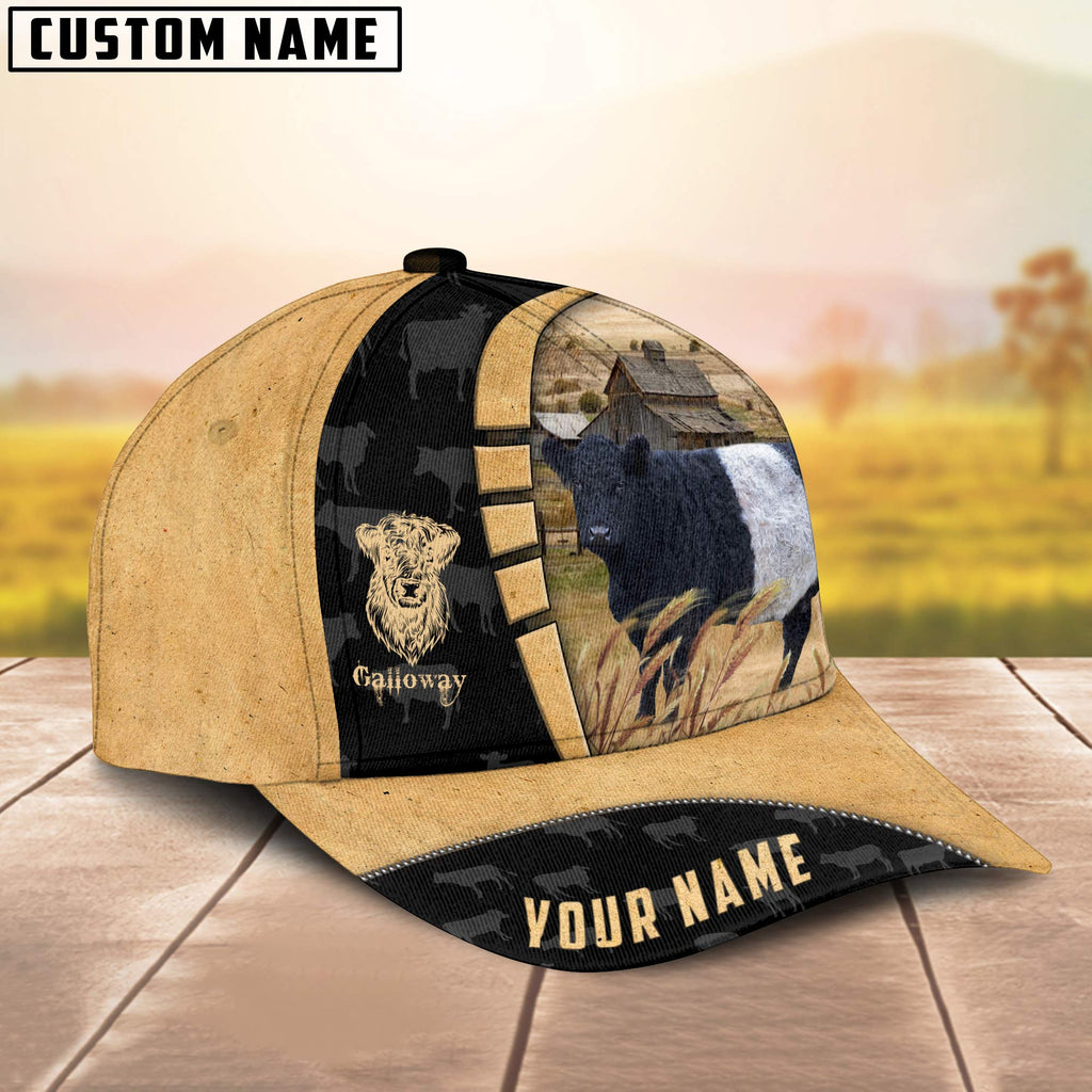 Custom Name Galloway Cattle Farmhouse Field Cap TT17