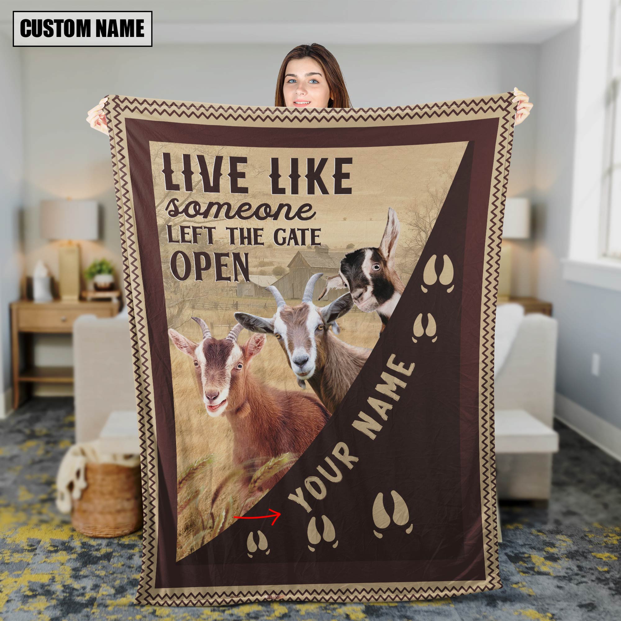 Personalized Goat Live Like Someone Left The Gate Open Blanket