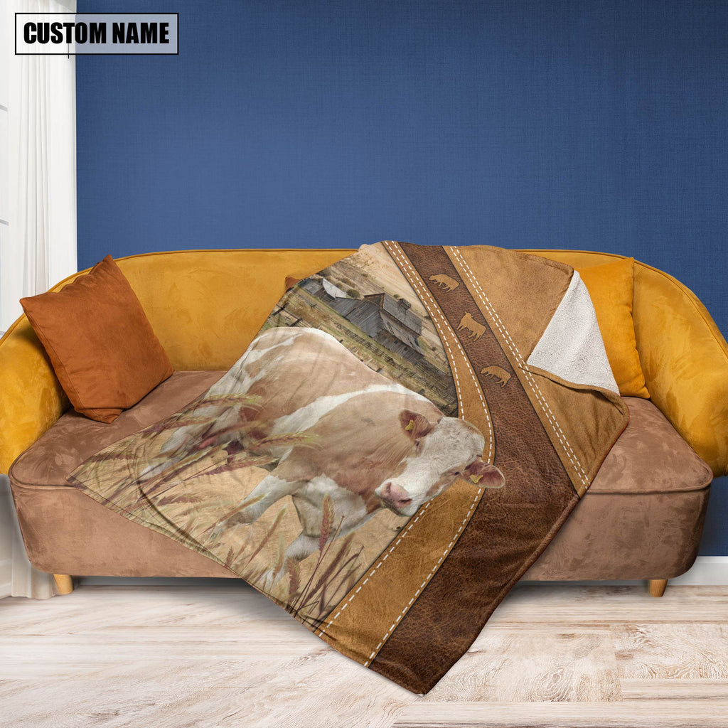 Custom Name Guernsey Brownie Background Blanket